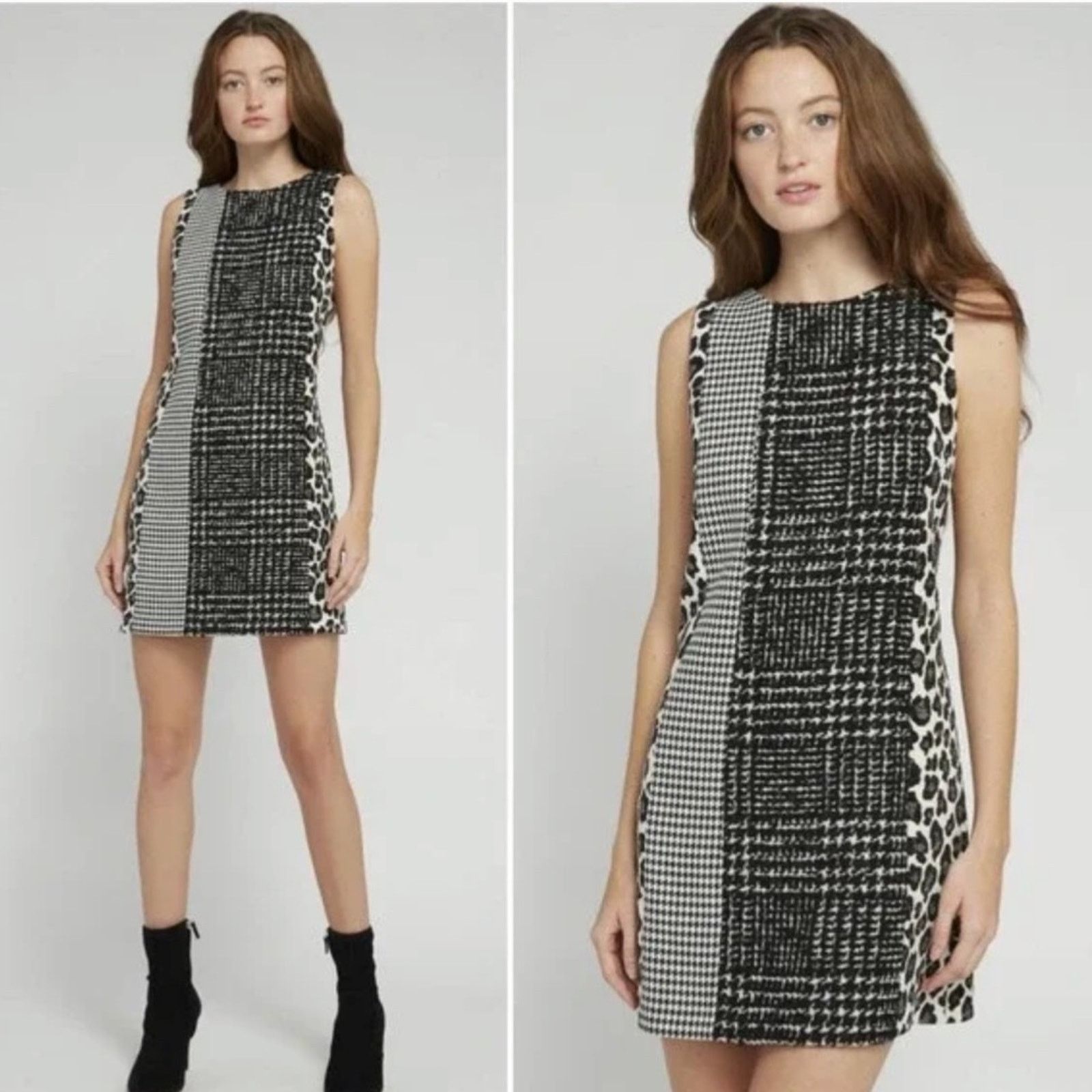 Alice + Olivia Alice + Olivia Clyde Animal Print Patchwork Shift Dress 4 Size S / US 4 / IT 40 - 12 Thumbnail