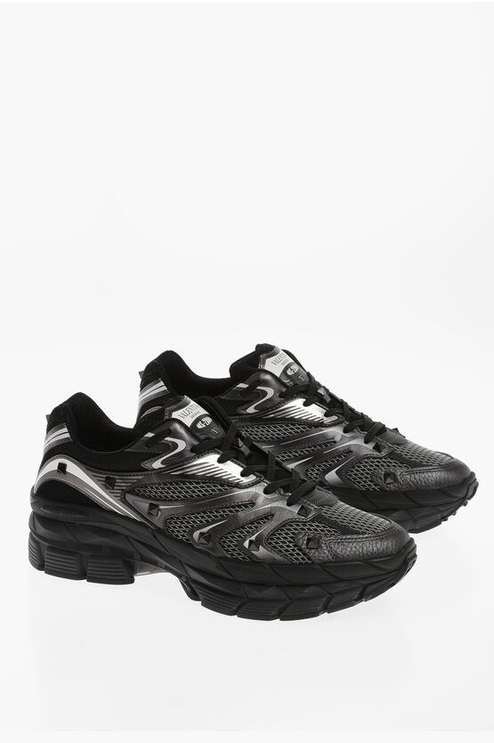 image of Valentino Low-Top Ms-2960 Sneakers With Studs in Black, Men's (Size 7)