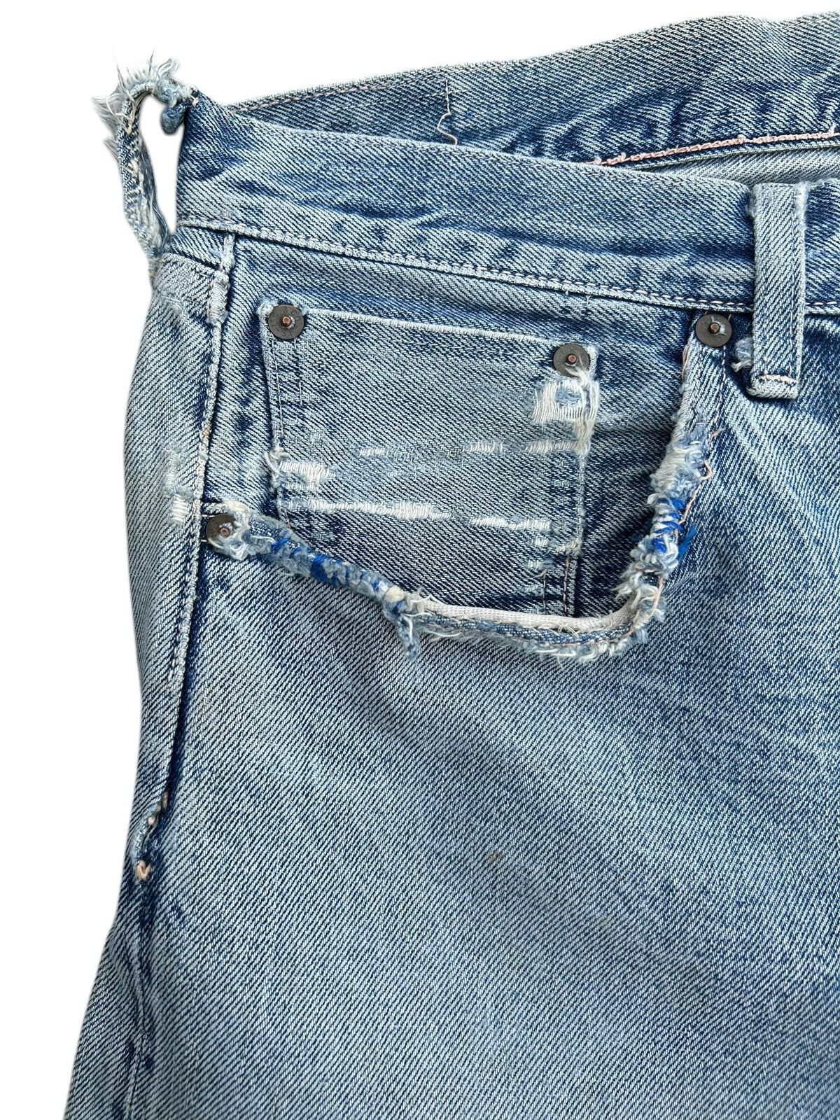 Kapital Thrashed Vintage Levis Big E Selvedge Denim Jeans Size US 34 / EU 50 - 5 Thumbnail