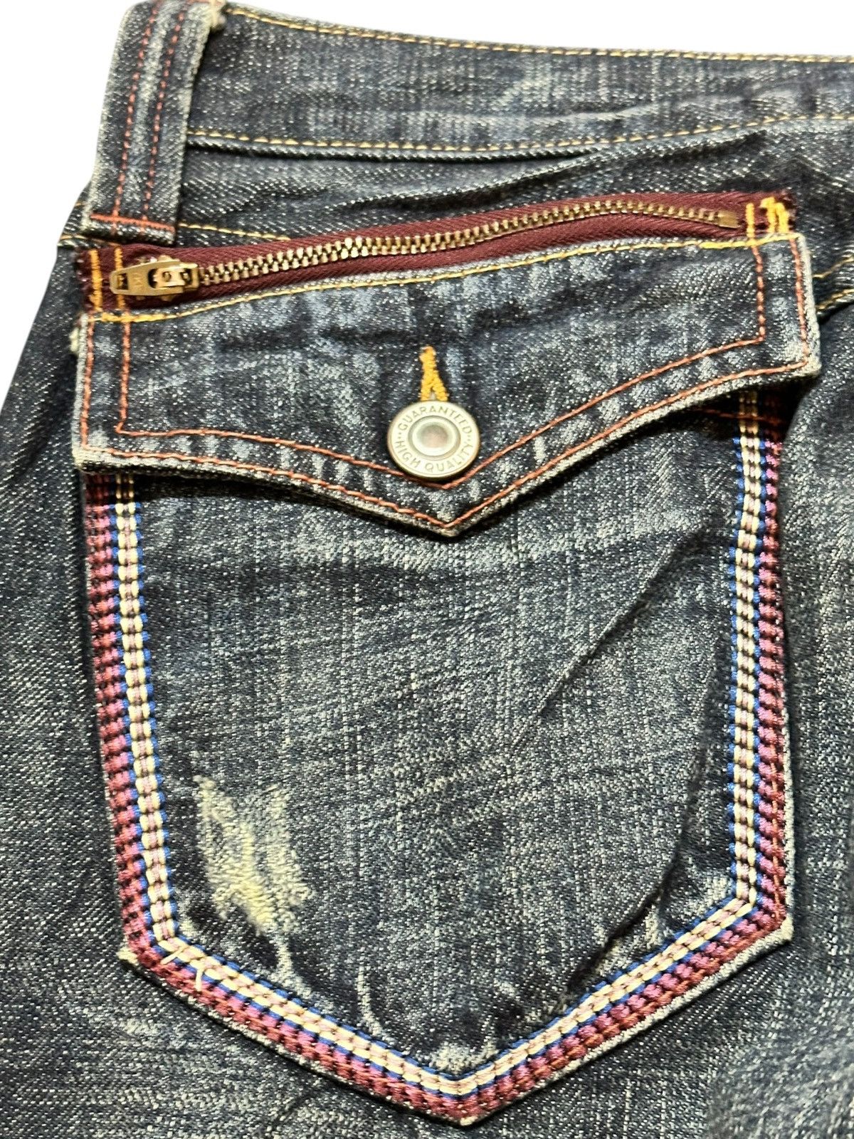 POST ARCHIVE FACTION (PAF) Vintage Uproar Whiskers Grunge Distressed Denim Size US 29 - 5 Thumbnail
