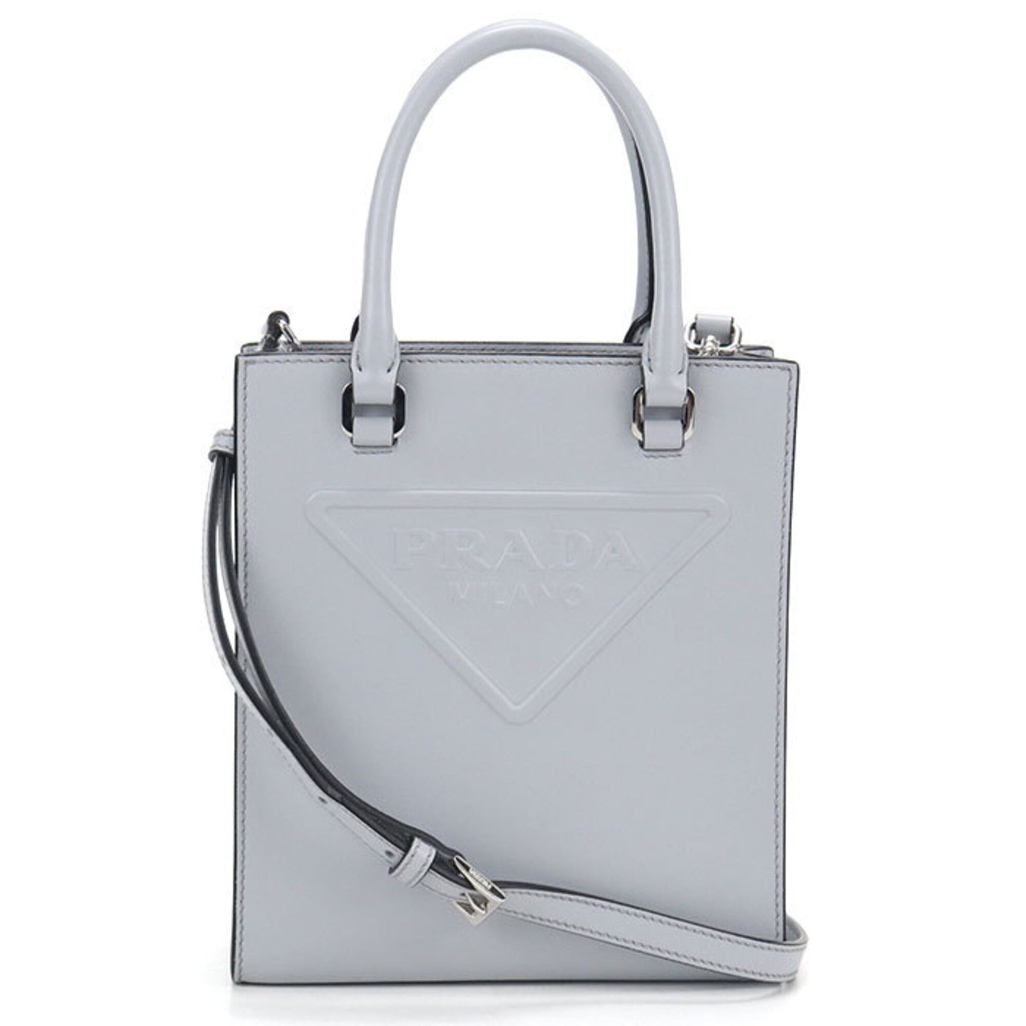 Prada Prada Tote Bag 1BA333 2-Way Mini Triangle Logo Women's Blue Size ONE SIZE - 1 Thumbnail