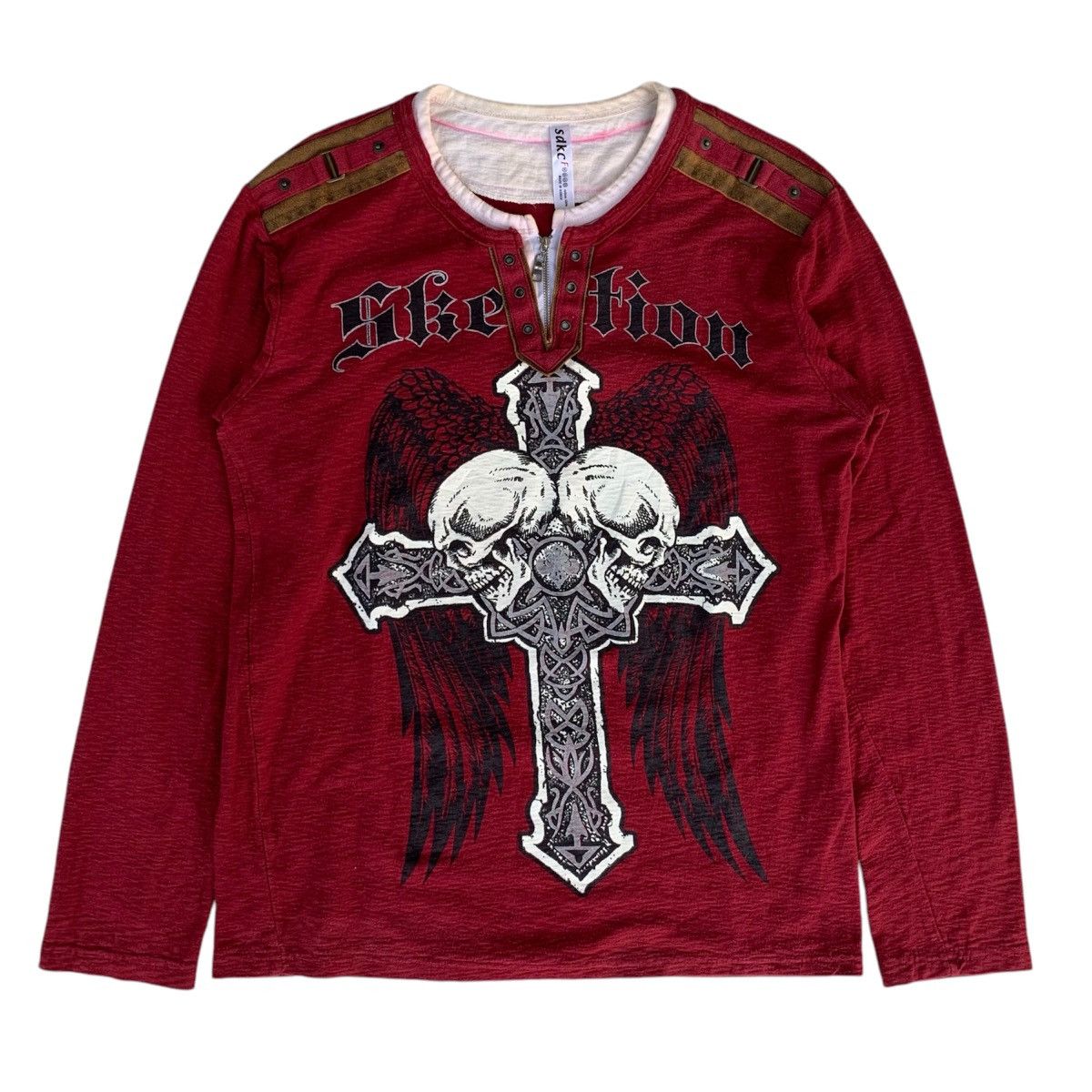 Y2K Affliction Style☠️Cross Skull☠️Longsleeve Tshirt