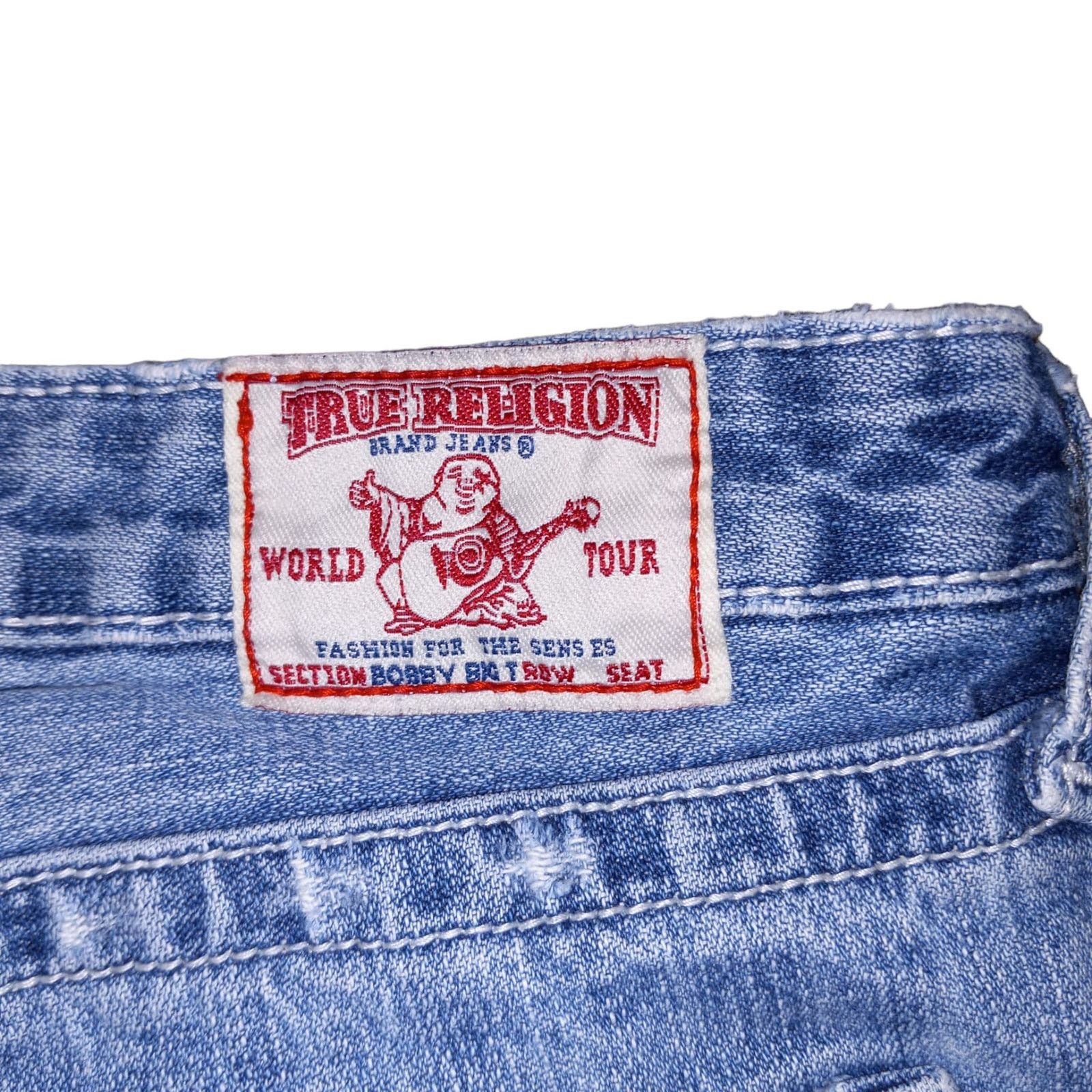 True Religion True Religion Bobby big T Blue Embroider Jeans Sz 28 . Size 28" / US 6 / IT 42 - 6 Thumbnail