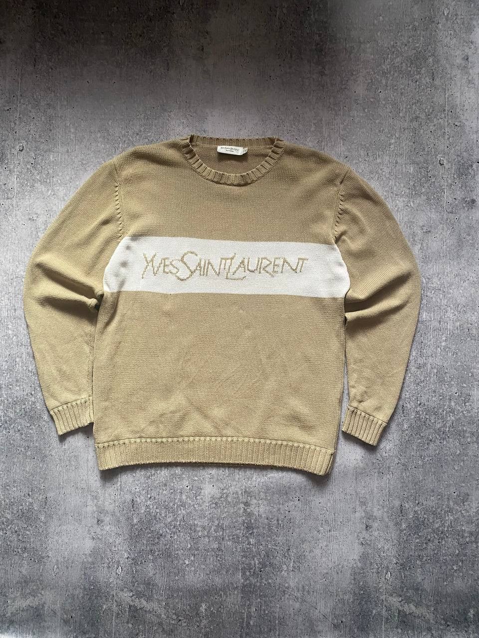 Yves Saint Laurent Vintage Yves Saint Laurent YSL Mens Biglogo Sweater Size S Size US S / EU 44-46 / 1 - 1 Thumbnail