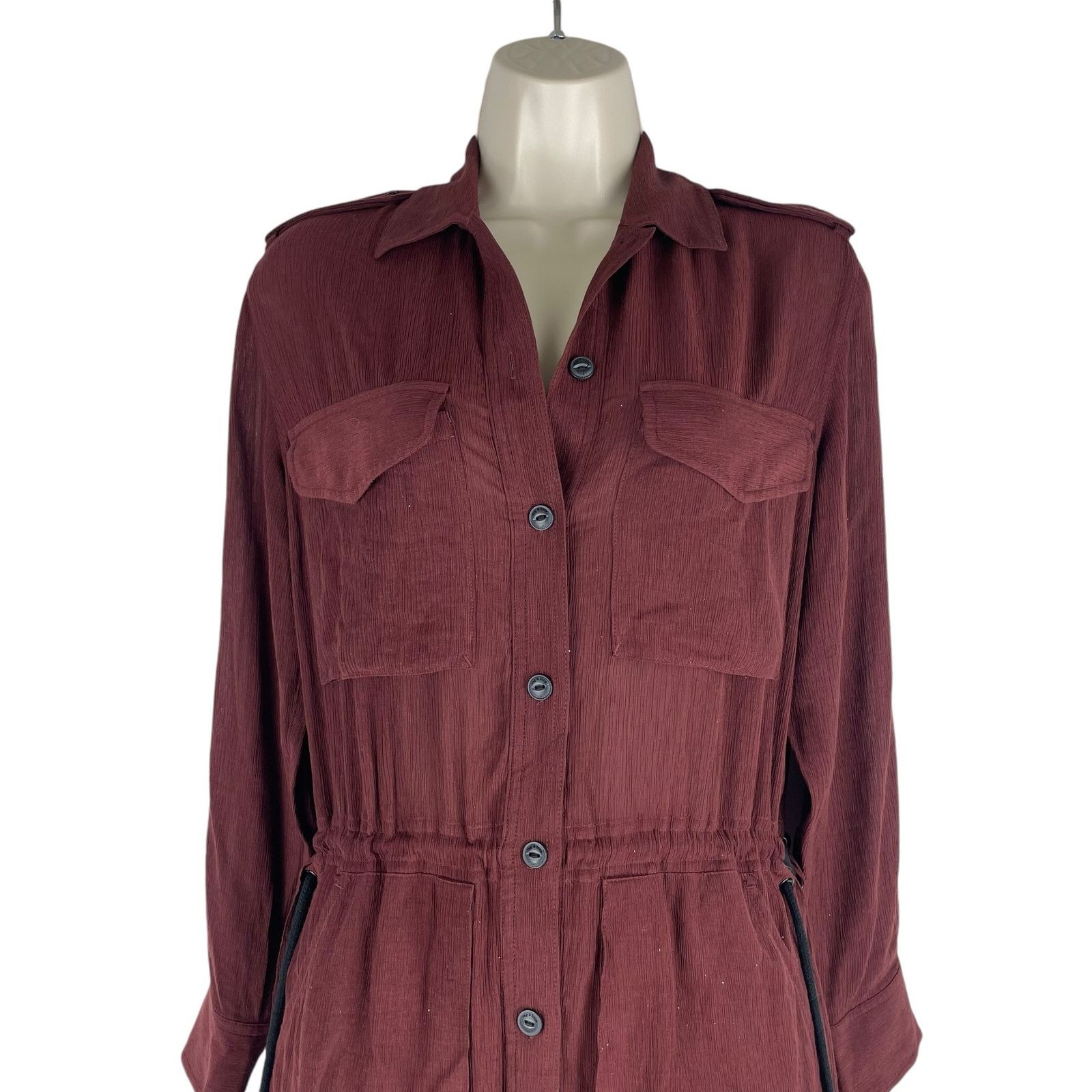 Rag & Bone Rag & Bone Oasis Button Down Shirt Dress Deep Red Size XXS Size XXS / US 00 / IT 34 - 4 Thumbnail