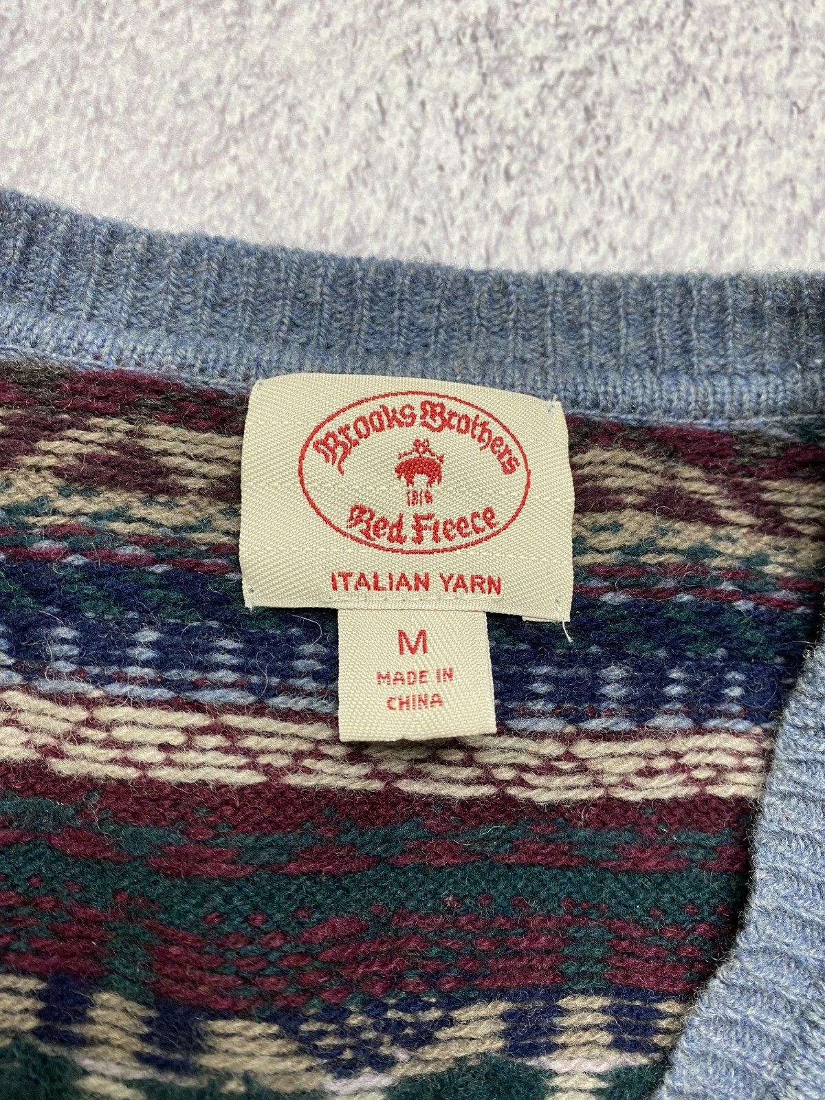 Brooks Brothers × Vintage Vintage Brooks Brothers V Neck Merino Wool Knit Sweater Size US M / EU 48-50 / 2 - 8 Thumbnail