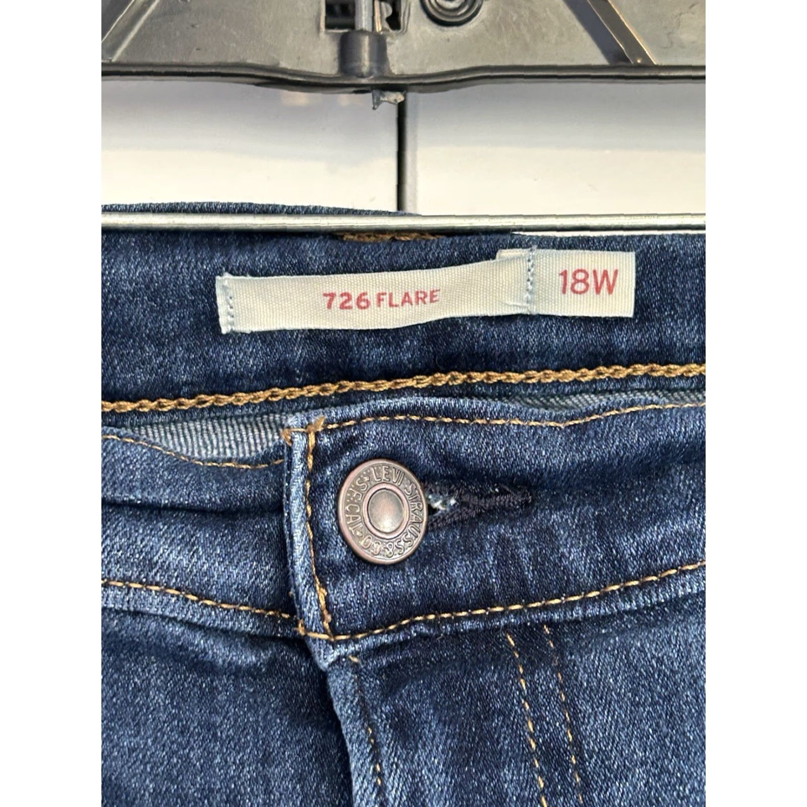 Levi's Womens Levi’s 726 Flair Jeans Blue Denim 18W Jeans Regular Flared 5-Pocket Denim Blue Levi's 700 Series Womens Size 40" / US 18 - 3 Thumbnail