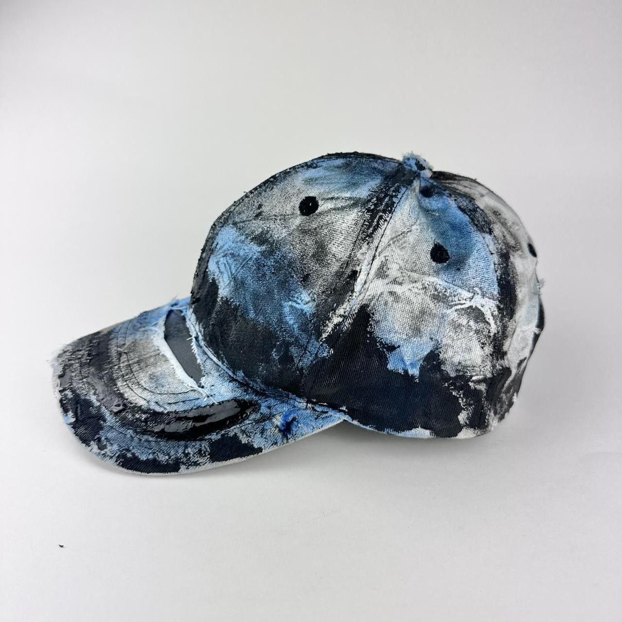 Other ASTROBOI* White/Black/Blue Denim Print Hat Size ONE SIZE - 3 Thumbnail
