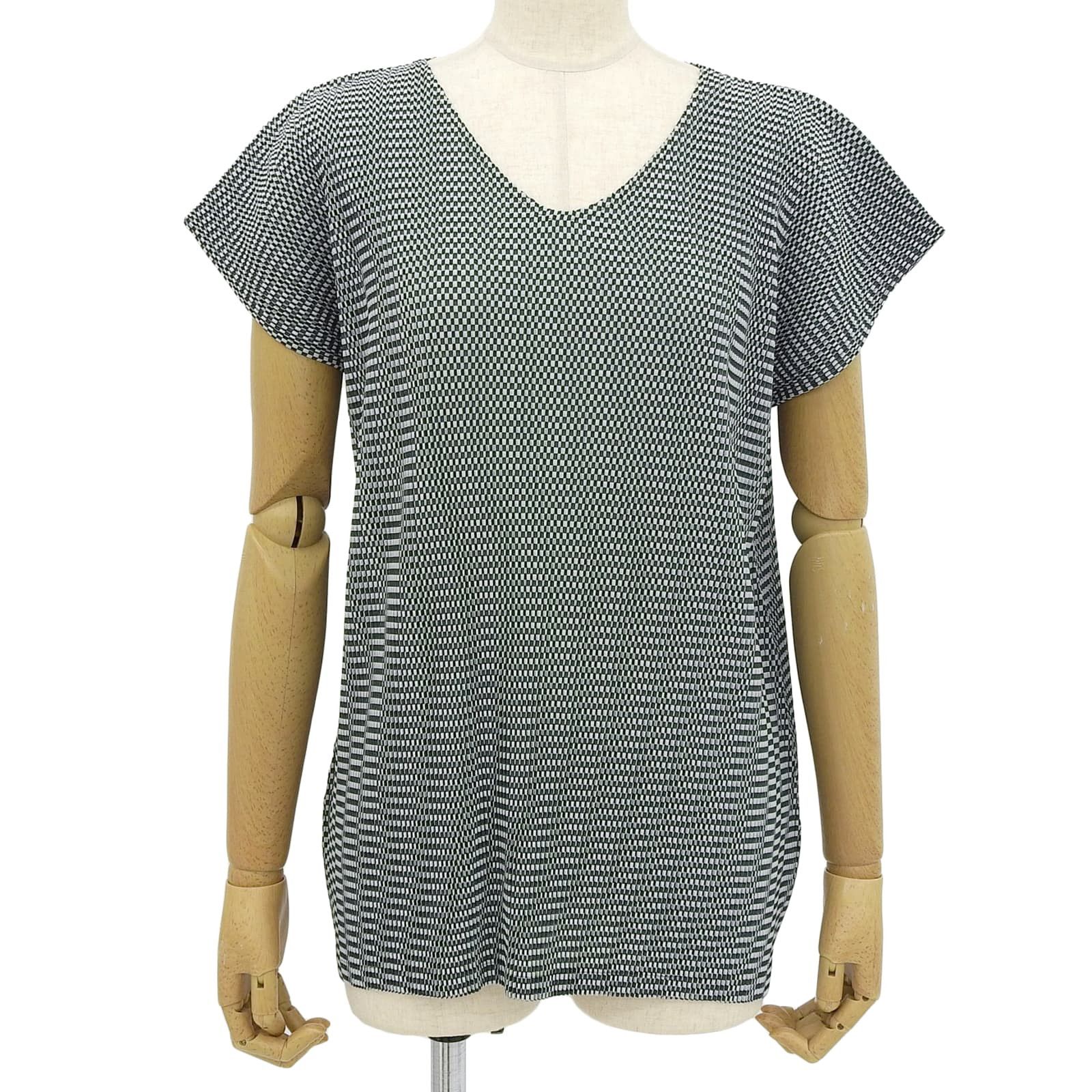 Issey Miyake Issey Miyake PLEATS PLEASE Block Check Pattern Short Sleeve T-shirt Cotton T-Shirts PP51-JT473 DUTY FREE for USA Size ONE SIZE - 1 Thumbnail