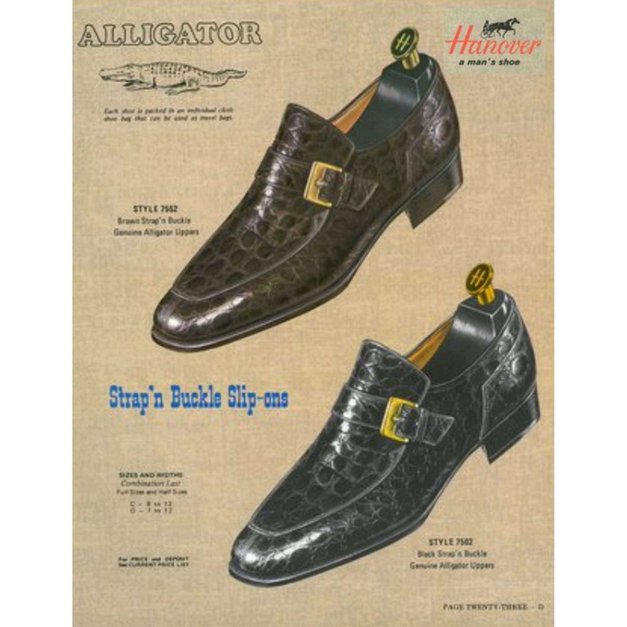 Hanover Vintage Hanover Exotic Alligator Monk Strap Loafers Brown Dr Size US 9 / EU 42 - 3 Thumbnail