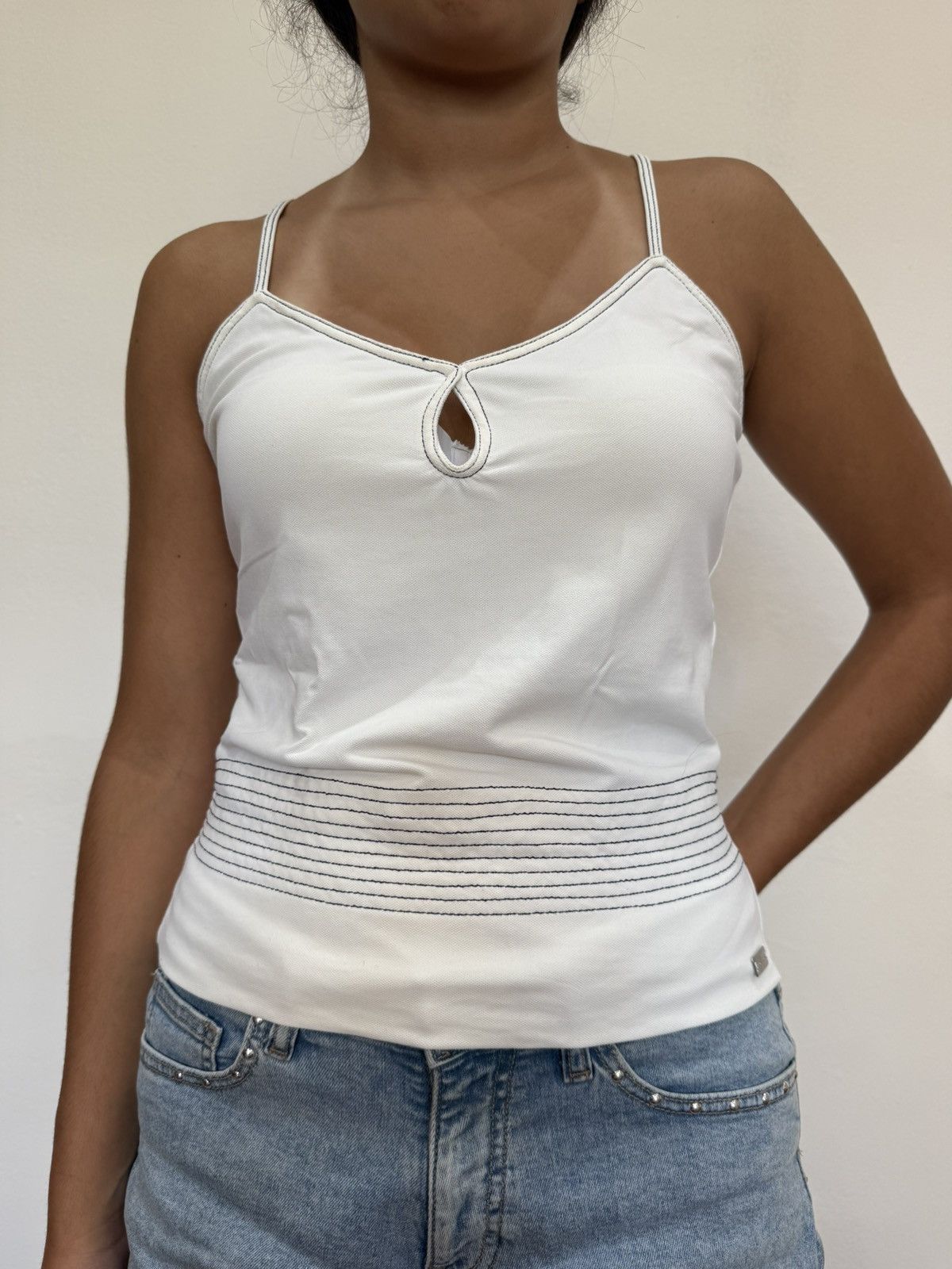 Other Marina Yachting White Strappy Tank Top – S – Nautical Summer Size S / US 4 / IT 40 - 1 Thumbnail