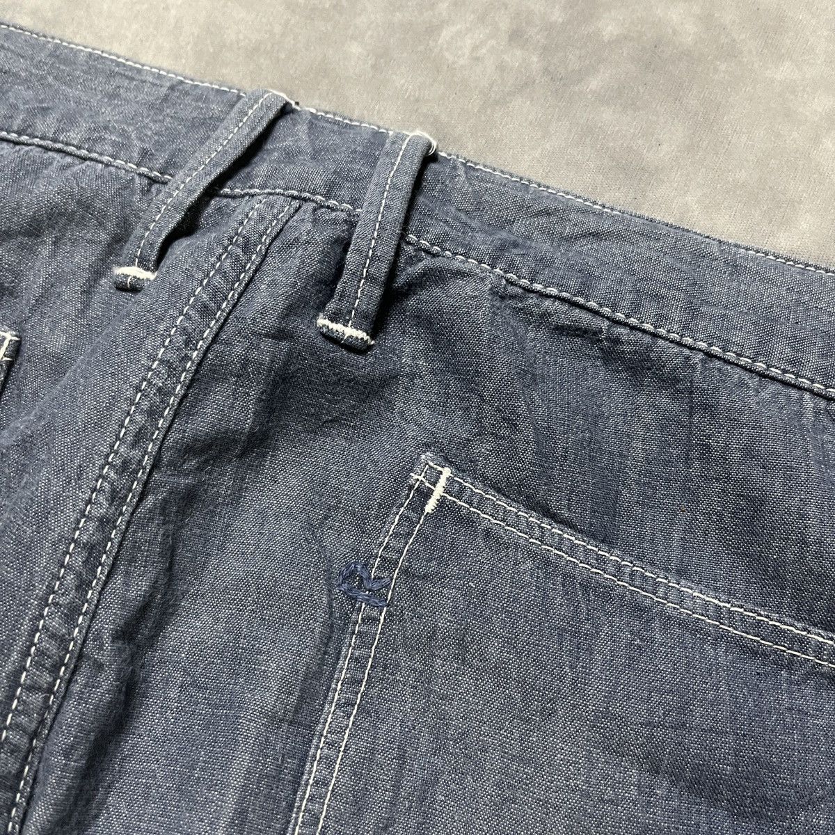 45rpm 45RPM CHAMBRAY WIDE LEG CROPPED PANTS DRAWSTRING WORKWEAR Size US 29 - 6 Thumbnail