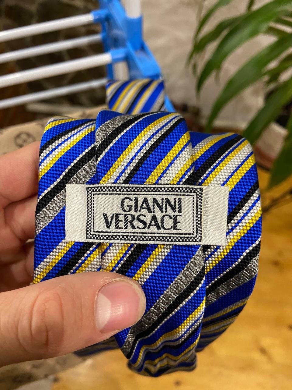 Versace Vintage Rare Gianni Versace 100% Silk Striped Tie Size ONE SIZE - 3 Thumbnail