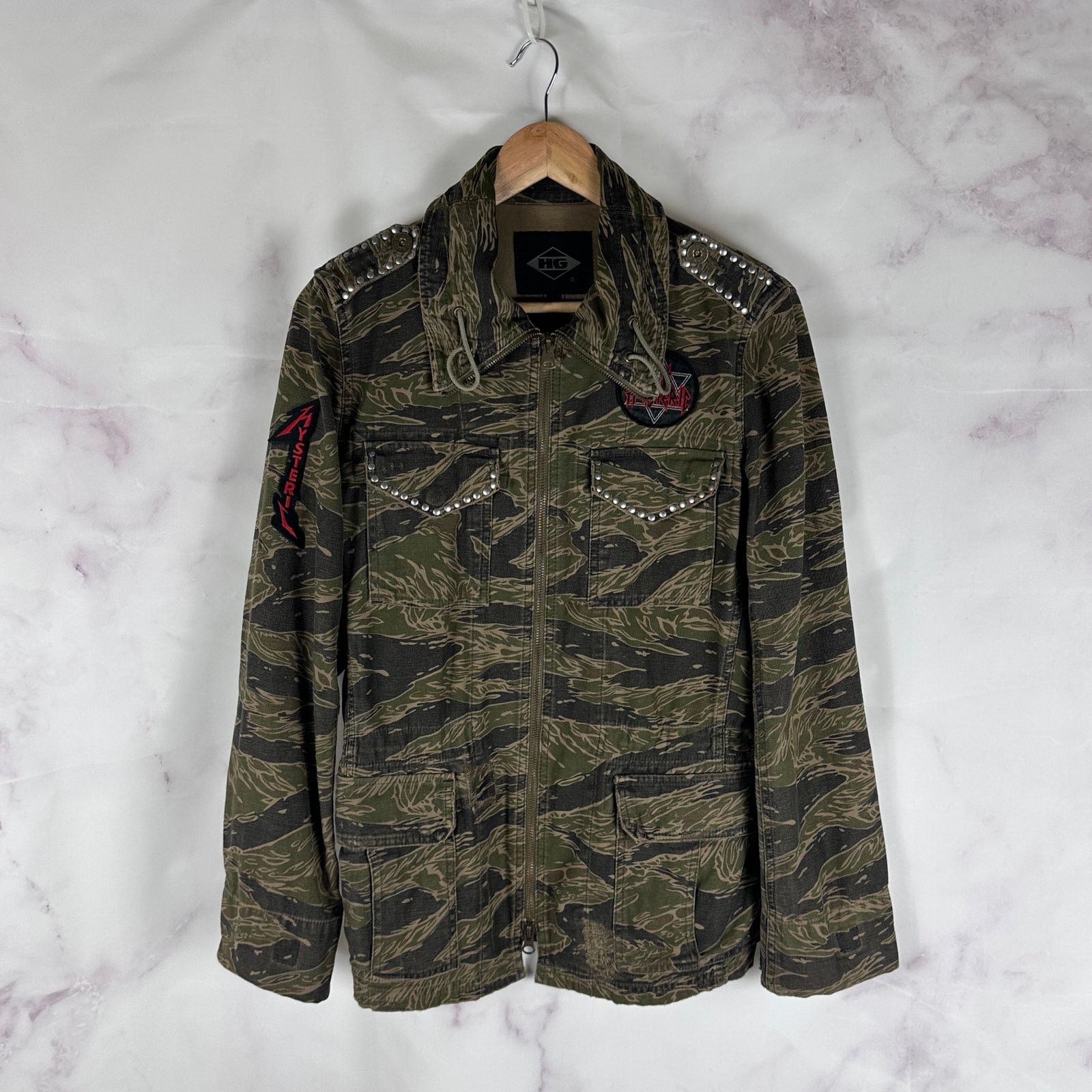 Hysteric Glamour Tiger Camo Studded Punk Field Jacket Size US S / EU 44-46 / 1 - 1 Thumbnail