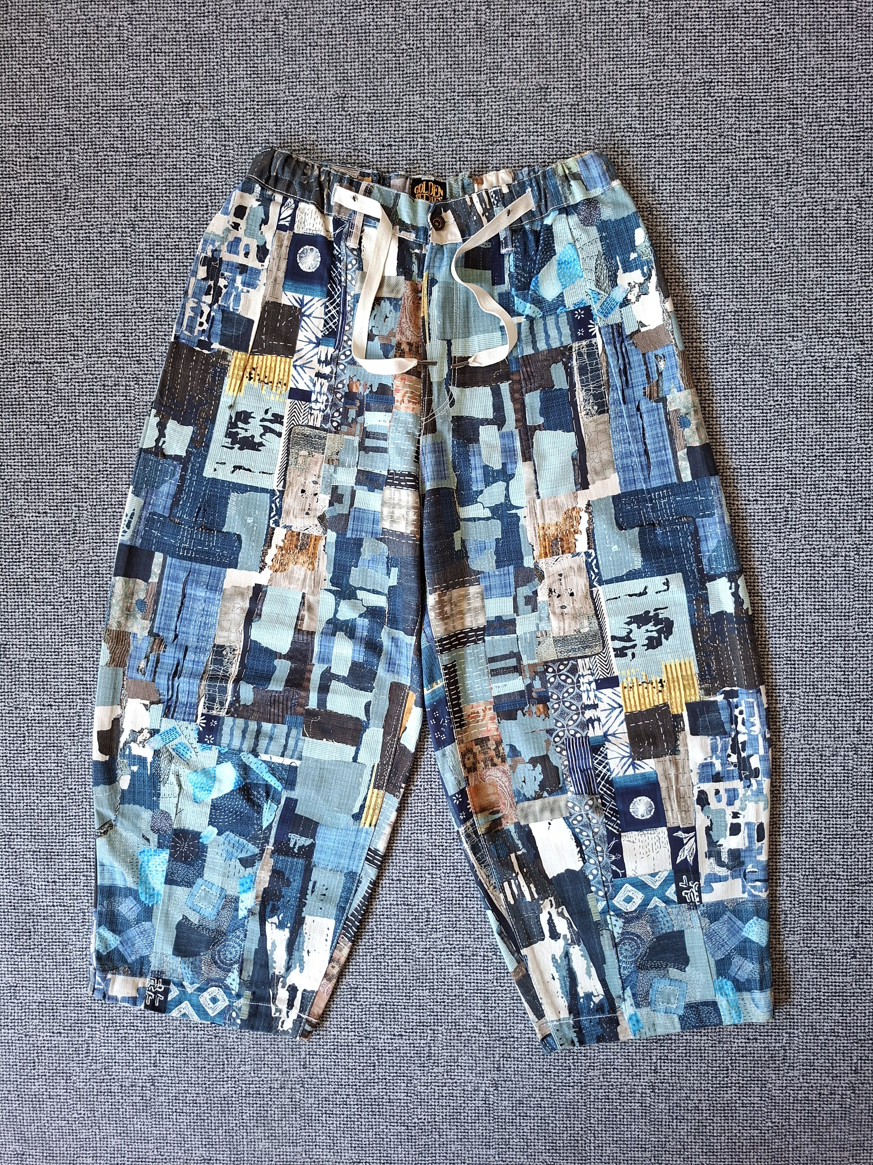 Blue Blue Japan 💥Kaito sashiko boro print japanese style nikkapokka pants Size US 32 / EU 48 - 5 Thumbnail