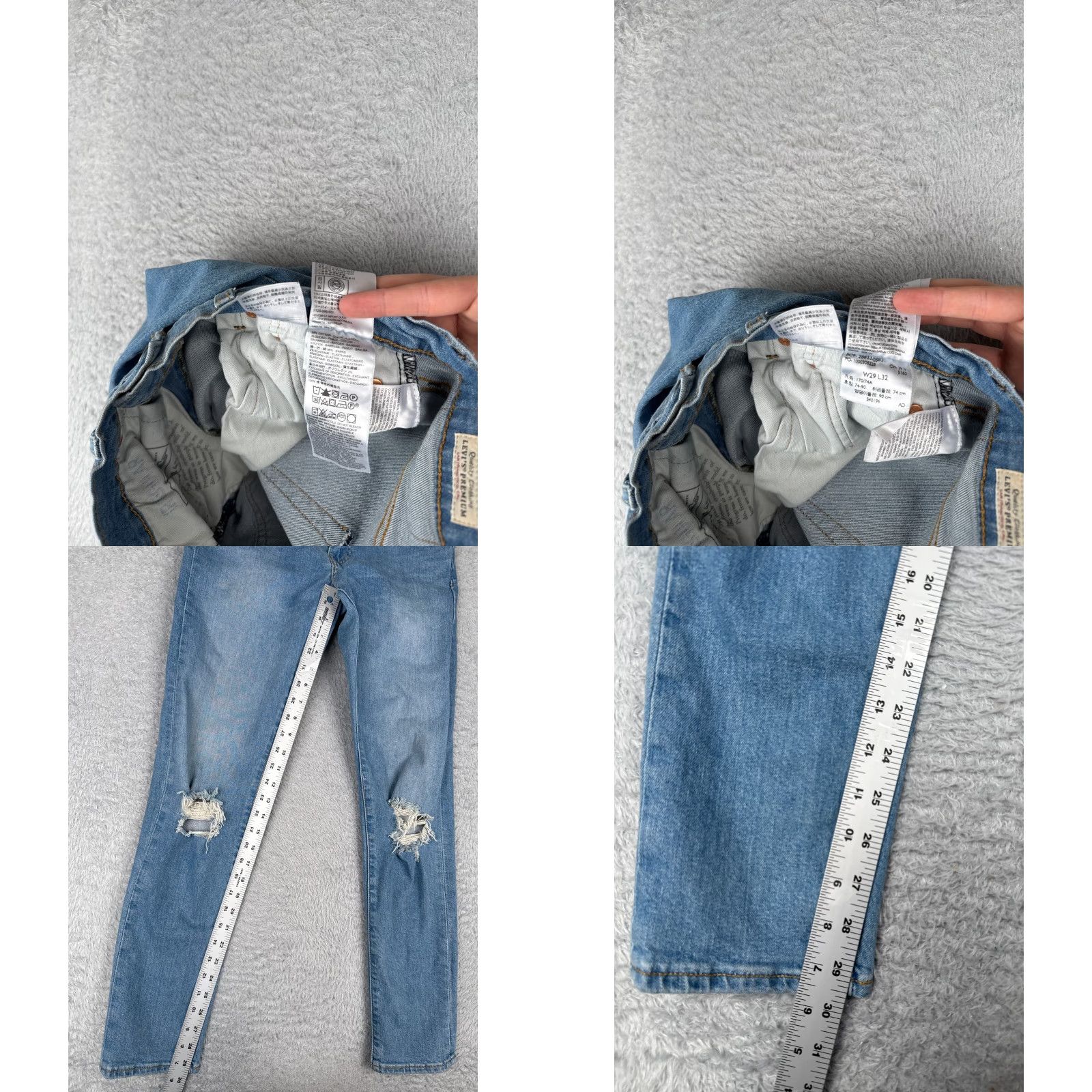 Levi's Levi's Jeans Men 29 Blue Denim Cotton 512 5-Pocket Regular Jeans Distressed Stretch Vintage No Size US 29 - 8 Thumbnail