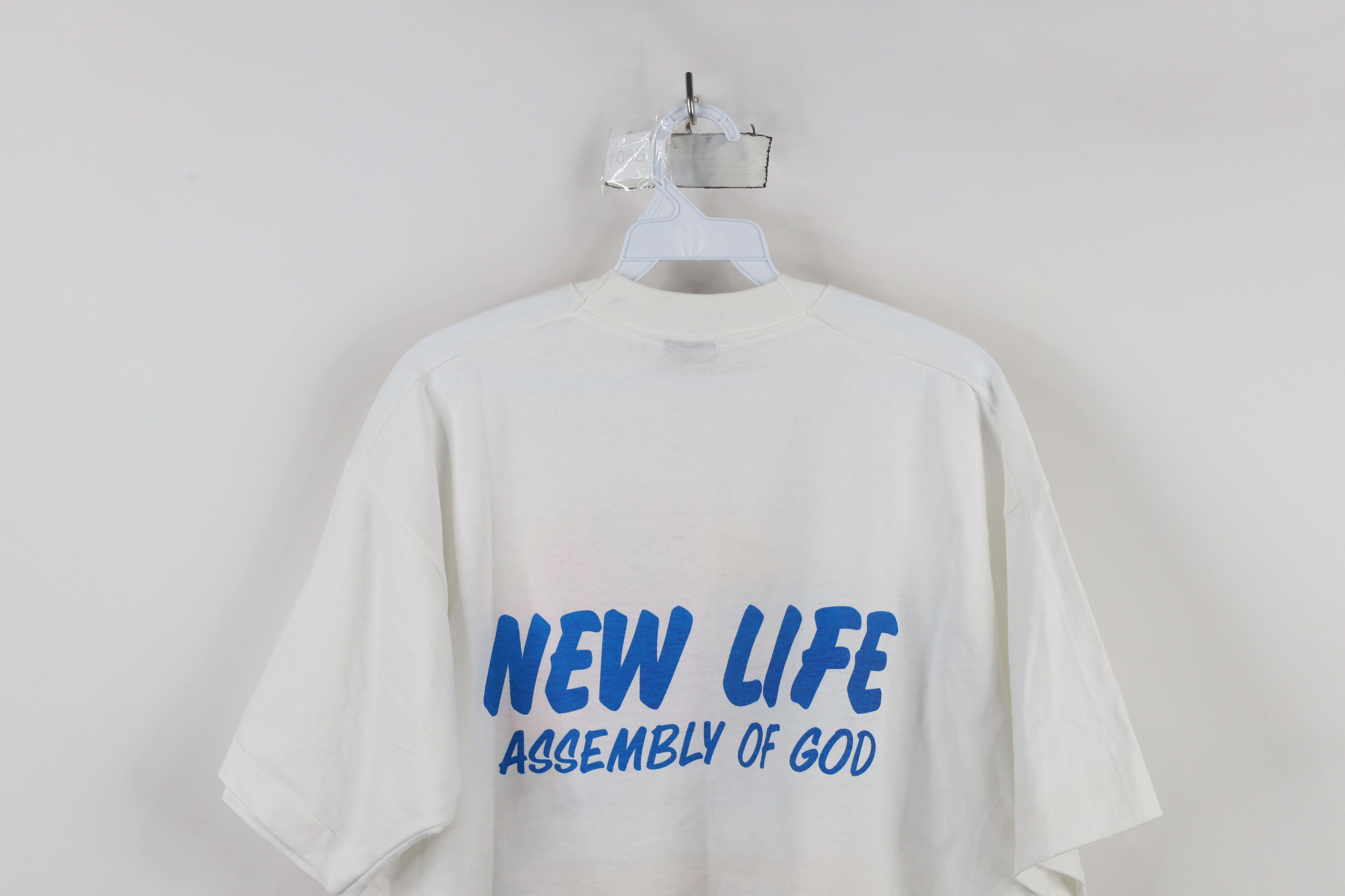 Vintage Vintage 90s Spell New Life Jesus Christian T-Shirt White USA Size XL / US 12-14 / IT 48-50 - 11 Thumbnail