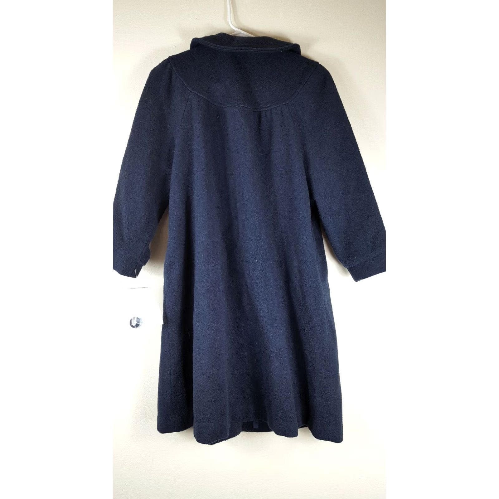 Vintage VINTAGE Luli & Me Wool Dress Navy Blue A-Line Long Sleeve Collared Buttoned 80s Womens Size 7 Size M / US 6-8 / IT 42-44 - 7 Thumbnail