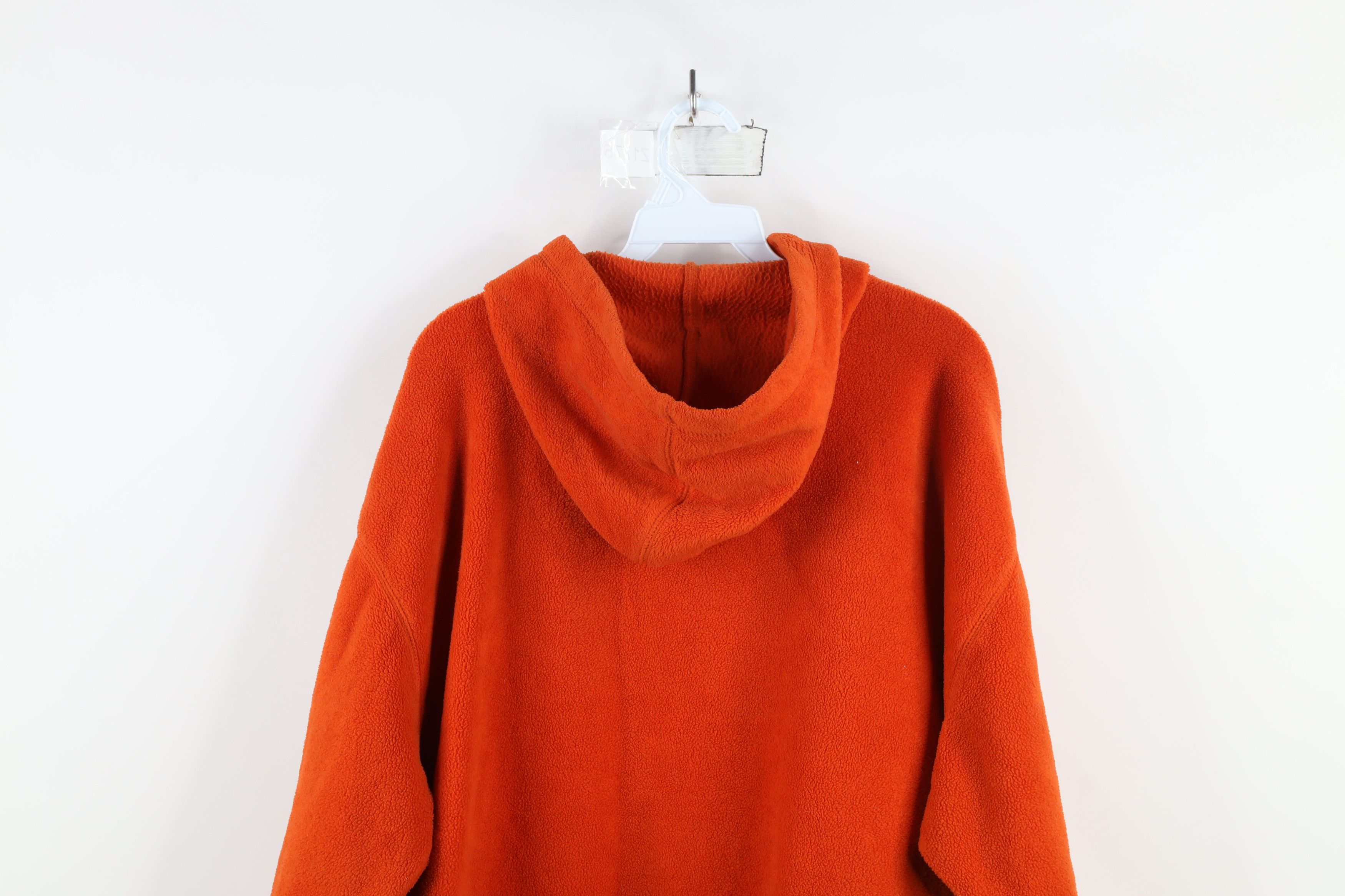 Vintage Vintage 90s Streetwear Blank Fleece Hoodie Sweatshirt Orange Size US XL / EU 56 / 4 - 12 Thumbnail