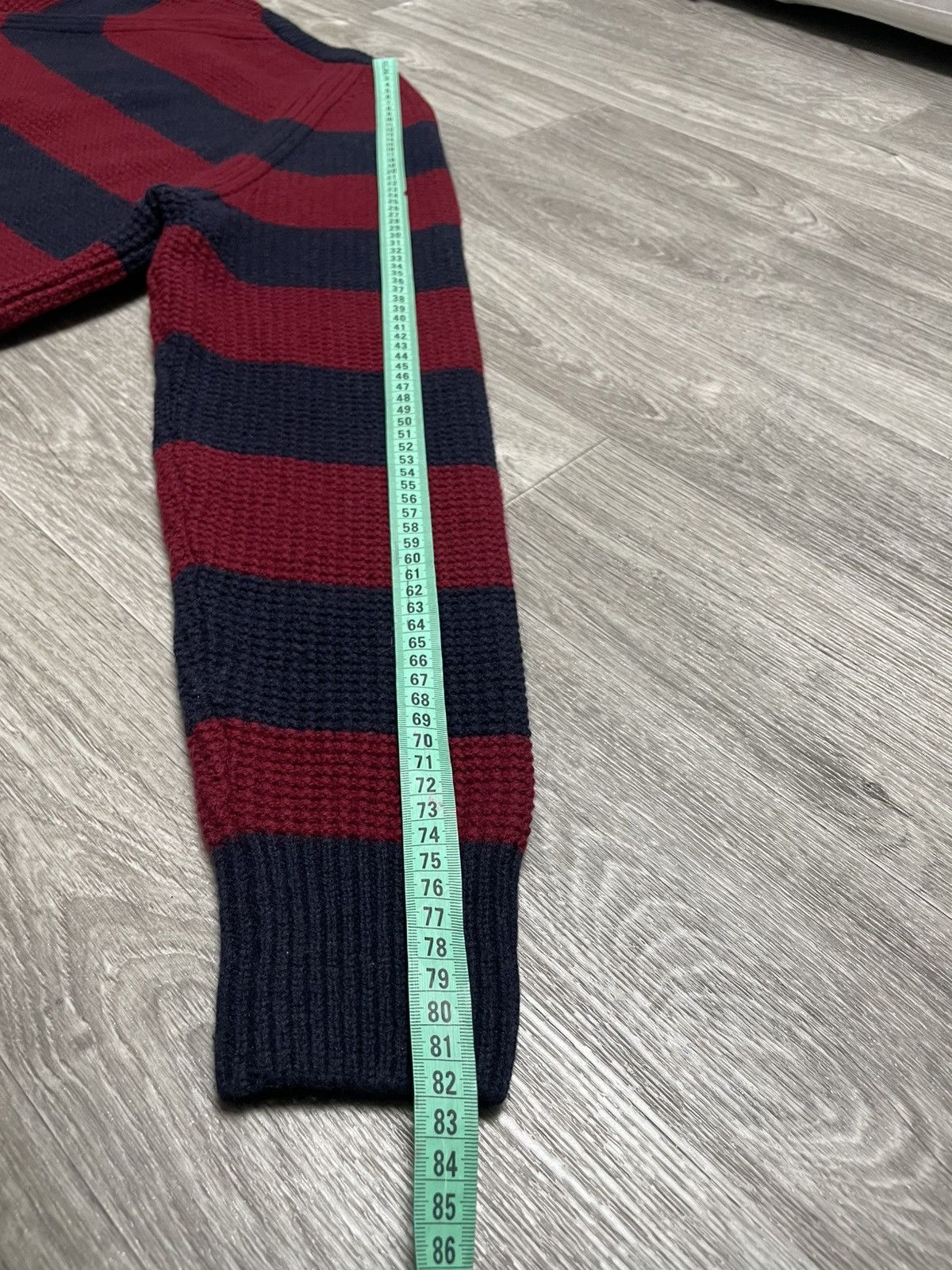 Lacoste Vintage Lacoste LIVE Blue/Burgundy Striped Knit Wool Sweater Size US L / EU 52-54 / 3 - 16 Thumbnail