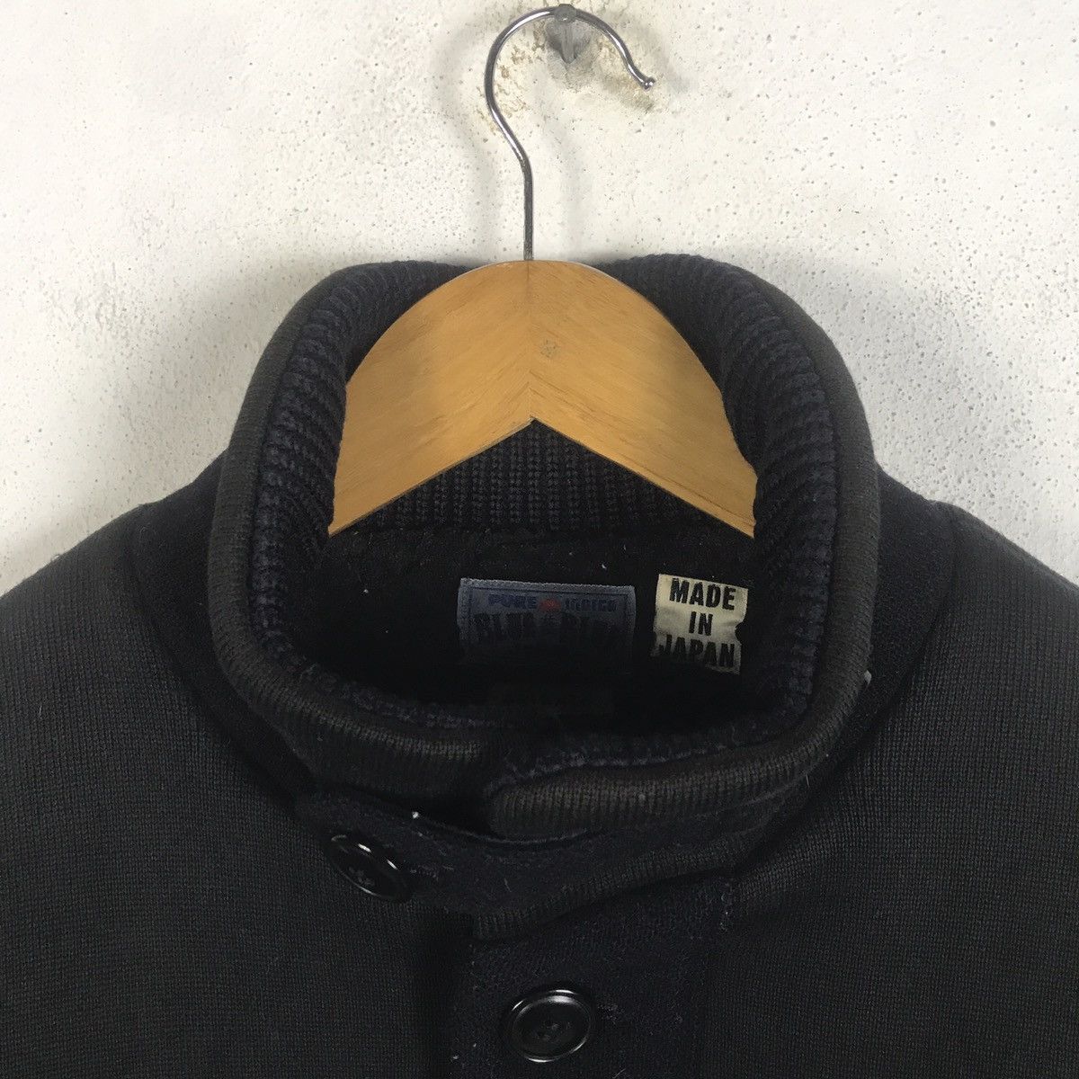 Blue Blue Japan Blue Blue Japan Natural Indigo Wool Knit Collar Work Jacket Size US M / EU 48-50 / 2 - 6 Thumbnail