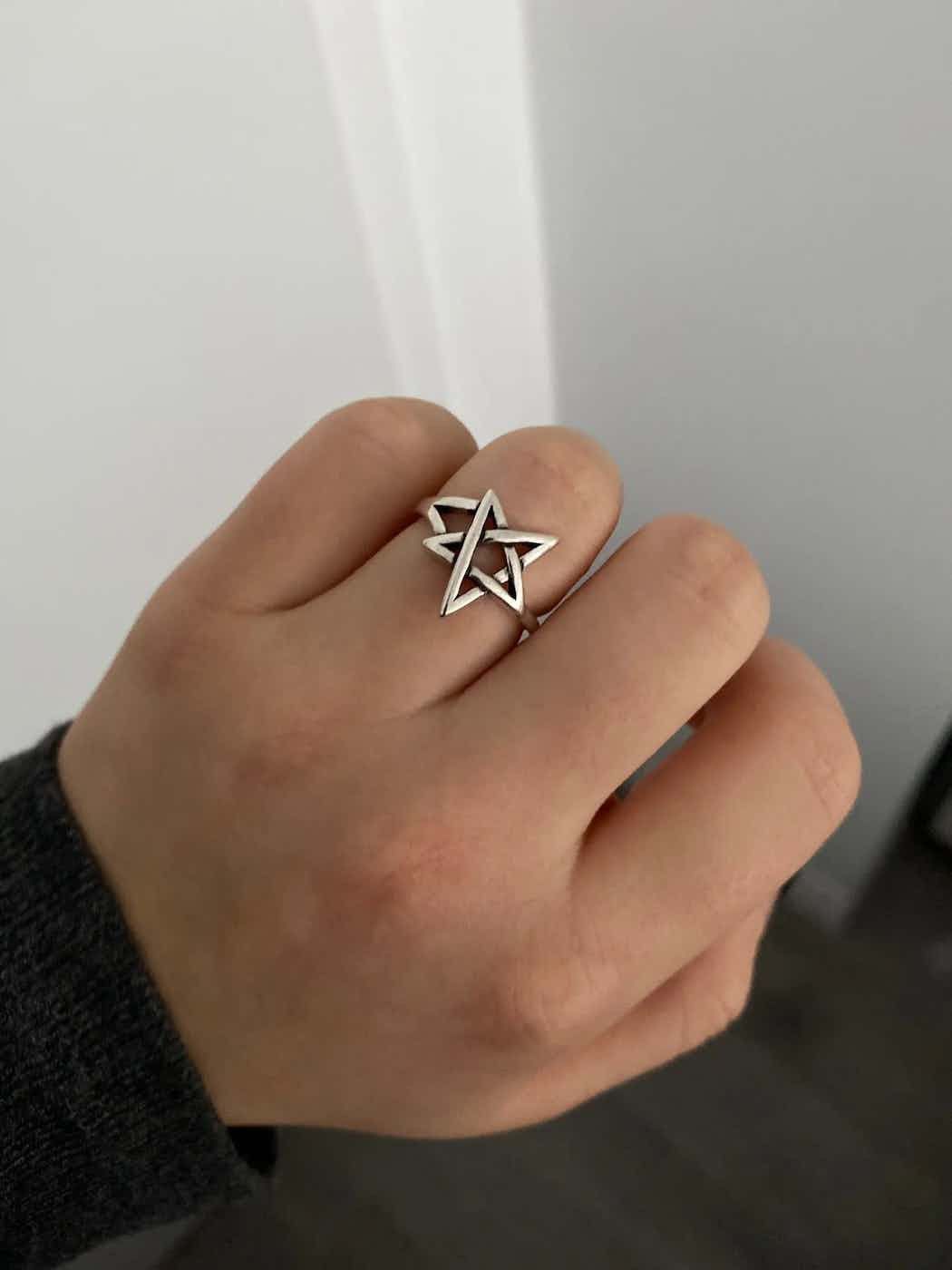 Jewelry Adjustable Pentagram Star Ring Size ONE SIZE - 4 Thumbnail