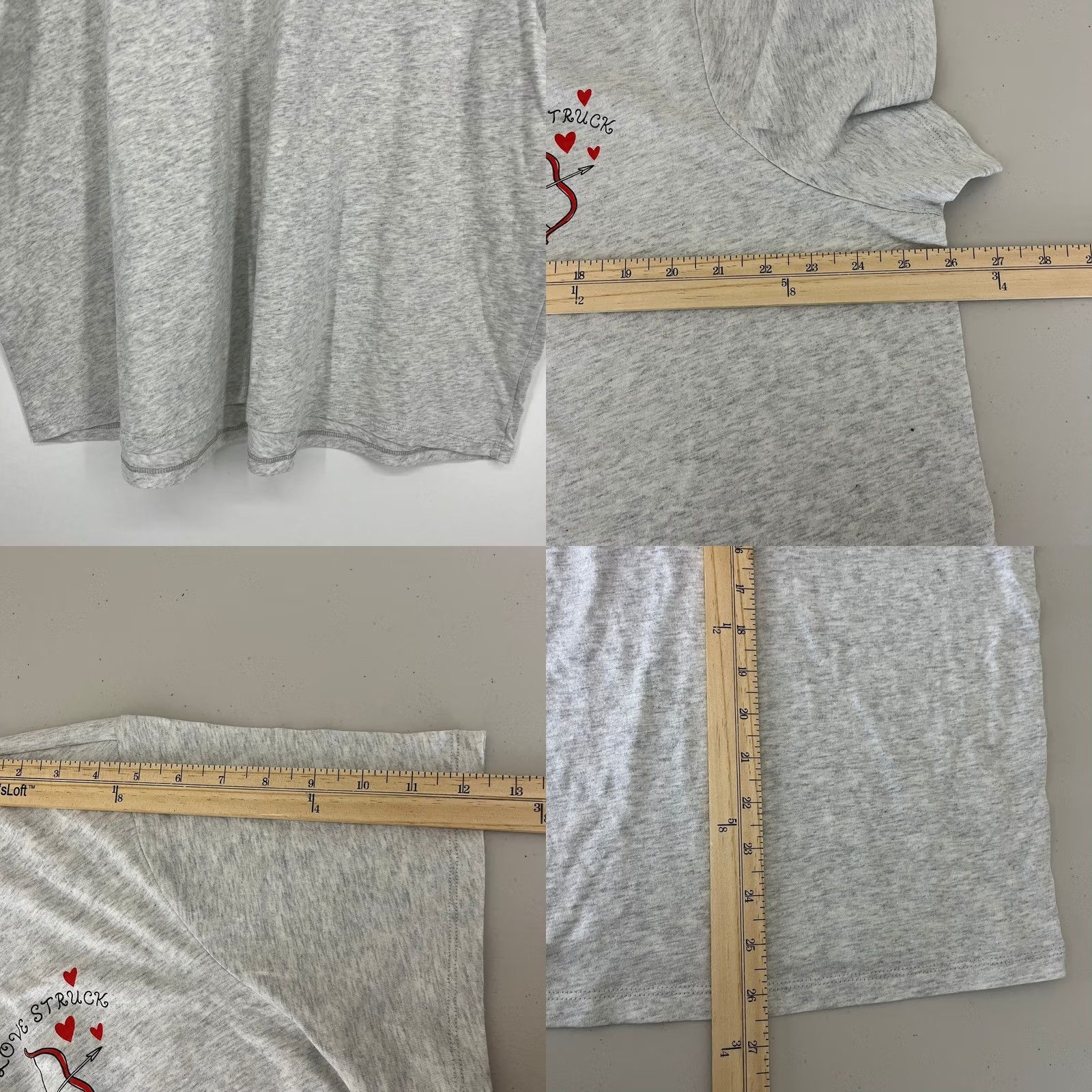 Old Navy Old Navy Everywear Womens 2X Gray Love Struck Graphic Tee - Classic Shirt Size XXL / US 16-18 / IT 52-54 - 8 Thumbnail