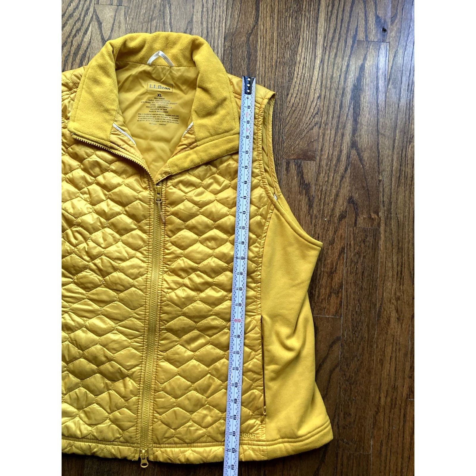Vintage L.L. Bean Vest Womens XL Quilted Full Zip Thinsulate Yellow Vest, Regular, Sleeveless, Softshell, Pockets, Water Resistant, Lined, Insulated Size XL / US 12-14 / IT 48-50 - 5 Thumbnail