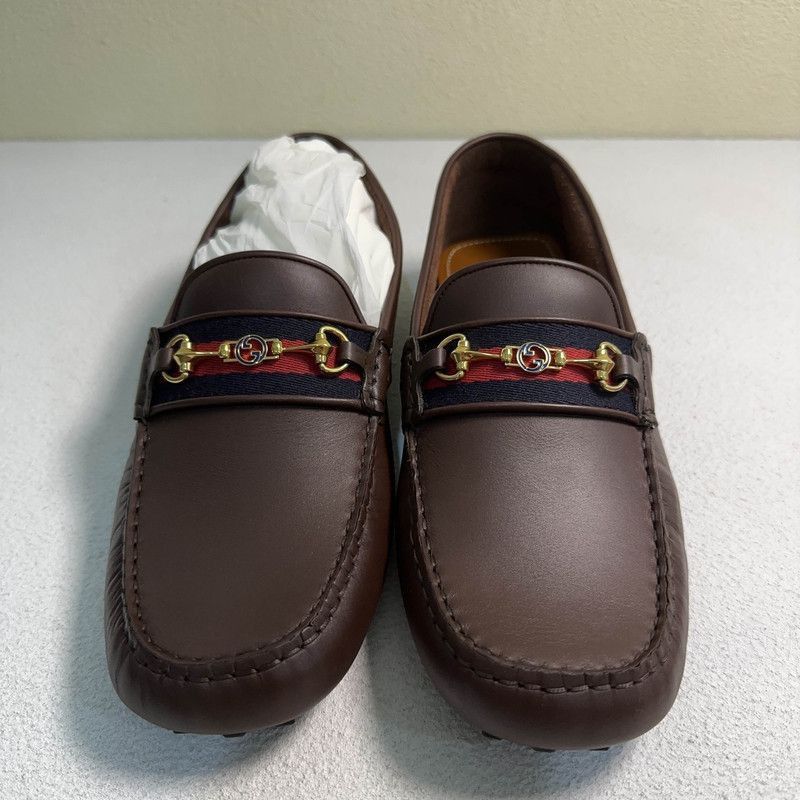 Gucci Gucci Horsebit Brown Casual Leather Shoes - Size US 12 / EU 45 - 2 Thumbnail