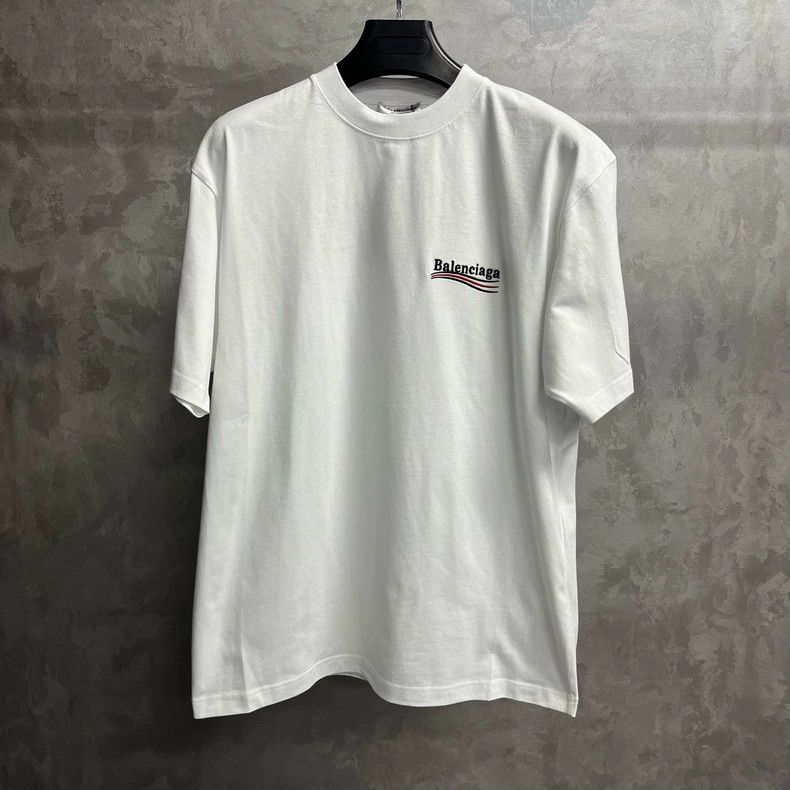 Balenciaga Balenciaga White Coke Embroidered Logo Round Neck Short Sle Size US XS / EU 42 / 0 - 1 Thumbnail