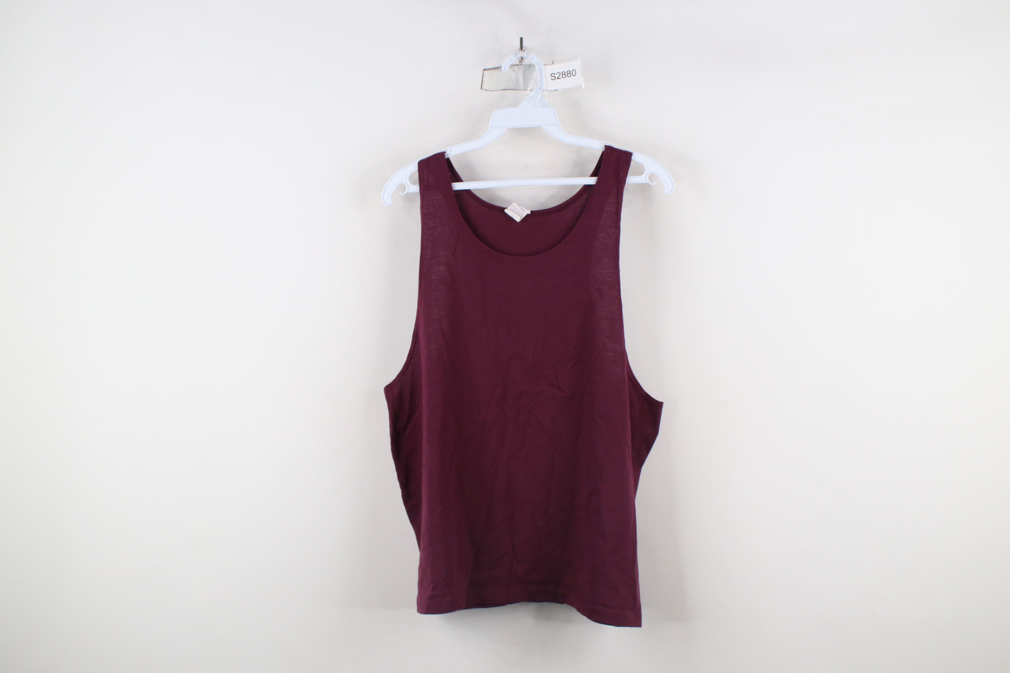 Vintage Vintage 90s Streetwear Blank Tank Top T-Shirt Purple USA Size L / US 10 / IT 46 - 1 Thumbnail