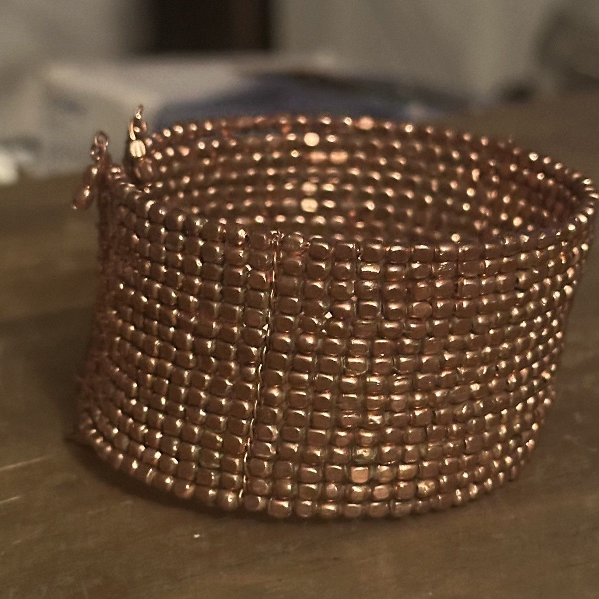 Other Copper tone seed bead stacked bangle cuff bracelet Size ONE SIZE - 4 Thumbnail