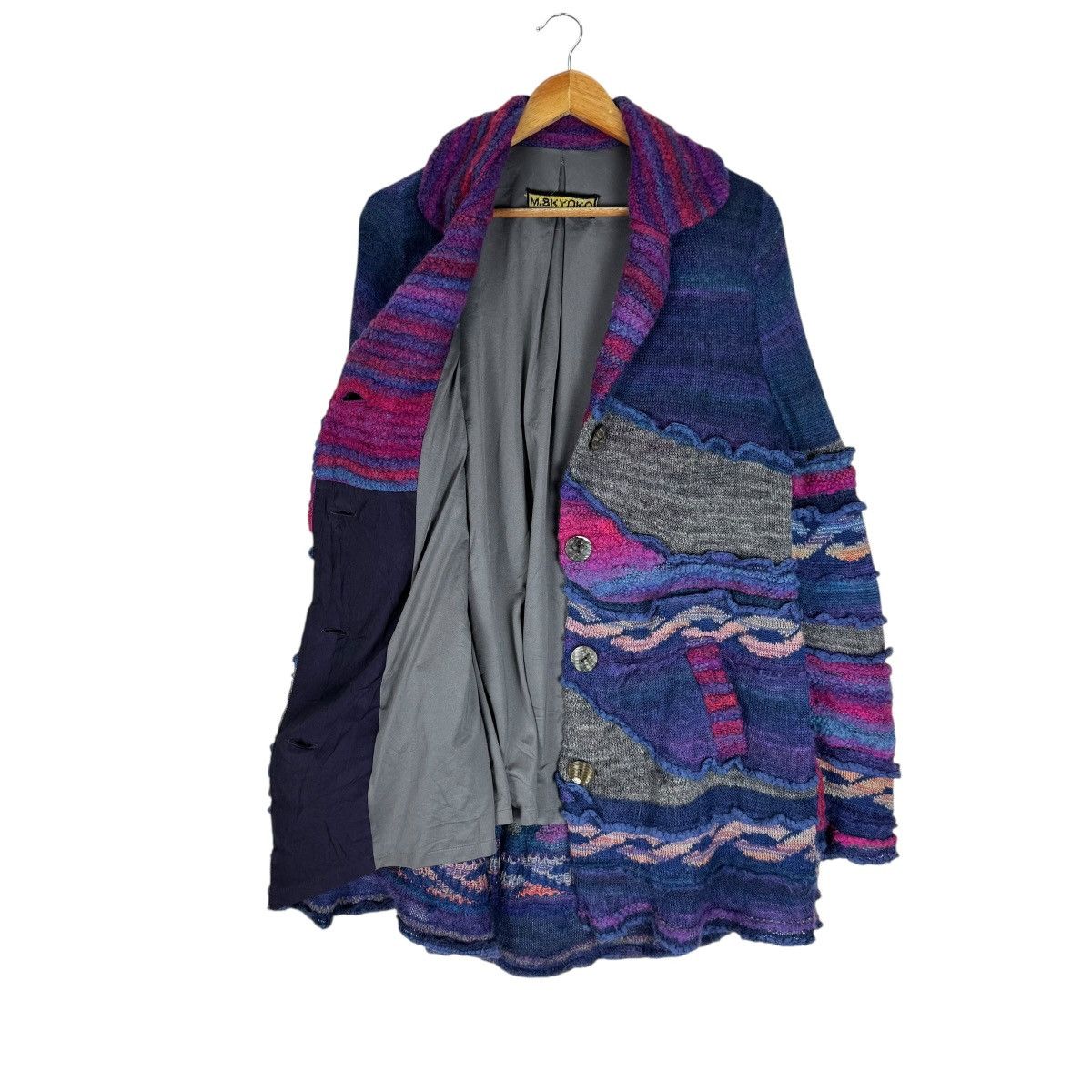 Japanese Brand ☀️M & KYOKO PATCHWORK KNITWEAR WOMEN JACKET LIKE KAPITAL Size M / US 6-8 / IT 42-44 - 9 Thumbnail