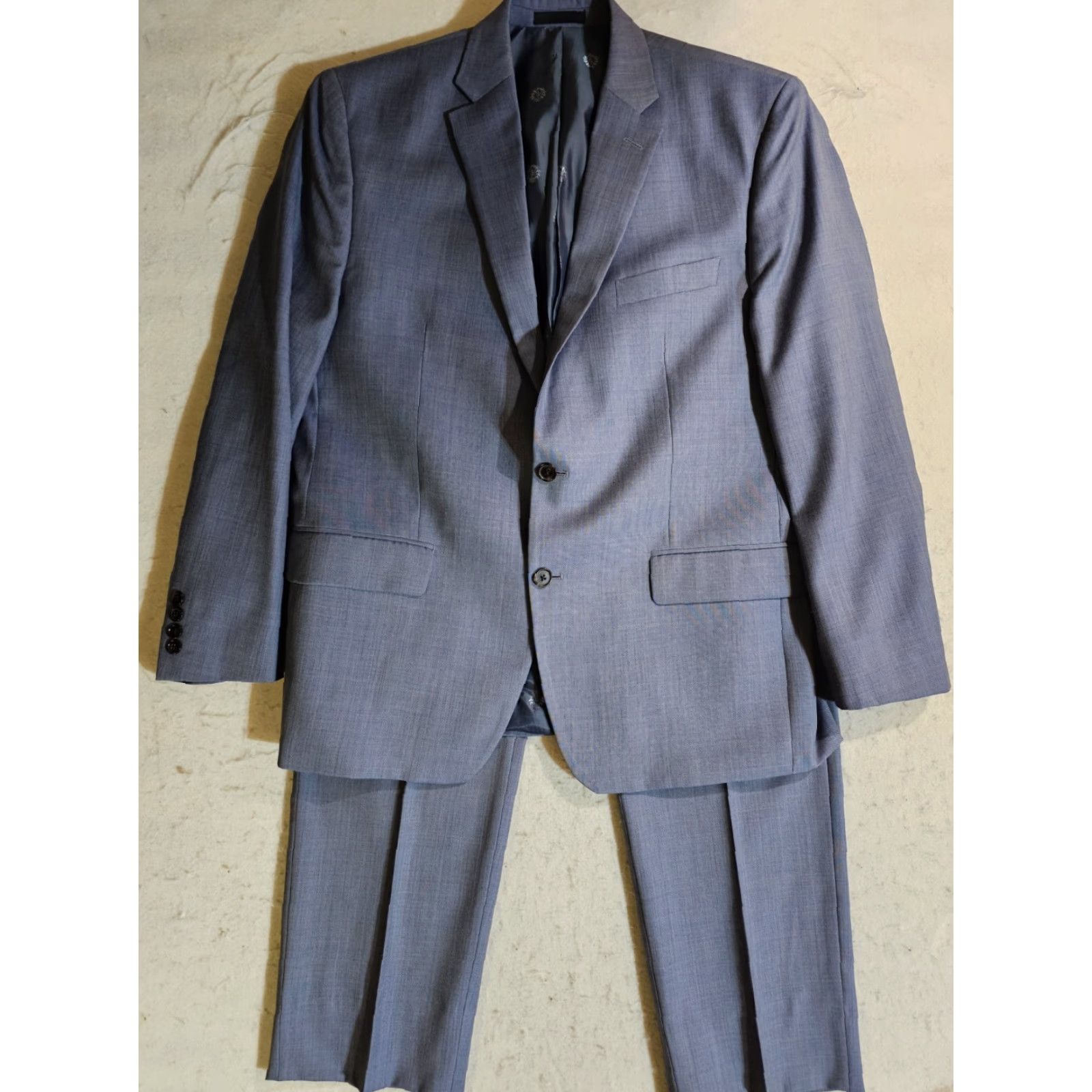 Ralph Lauren Lauren Ralph Lauren Black Label 2 Piece Suit Men 44R 38W 28L Solid Blue Gray Two-Button Size 44R - 2 Thumbnail
