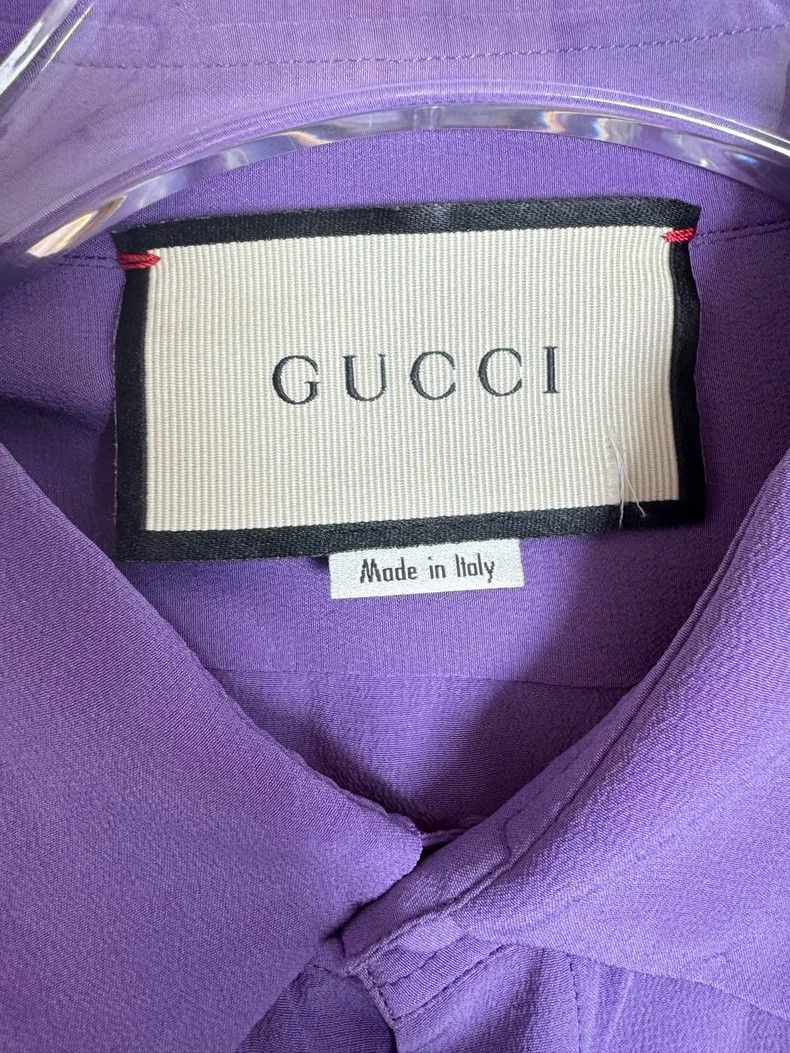 Gucci Gucci Size15 Purple solid color silk ribbon double pocket s Size XS / US 0-2 / IT 36-38 - 4 Thumbnail
