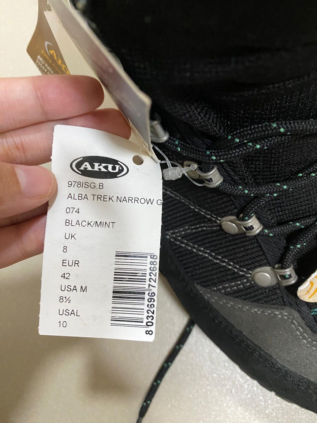 Other AKU Alba Trek Narrow GTX Hiking Boots – Black / Mint Size US 8.5 / EU 41-42 - 6 Thumbnail