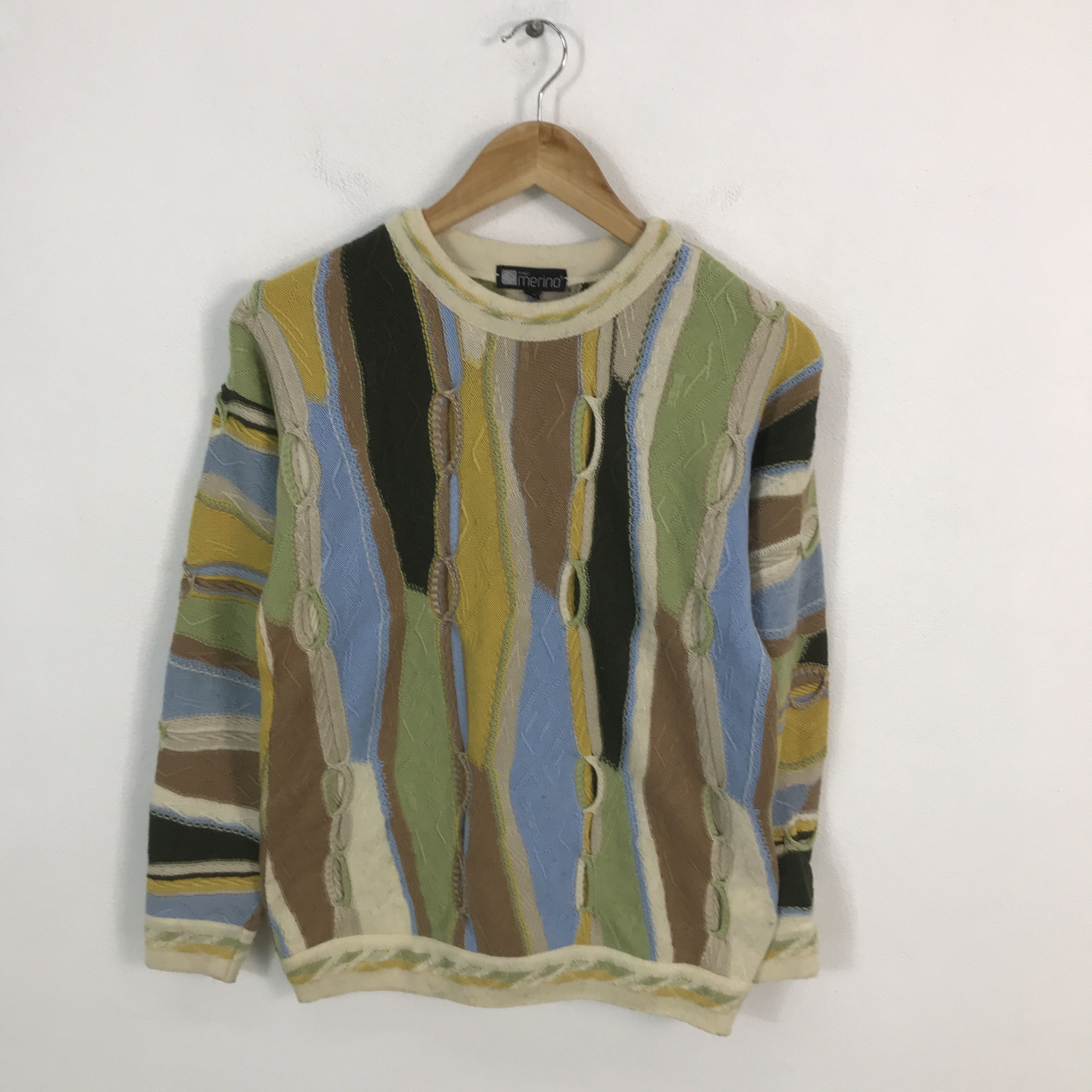 Aran Isles Knitwear × Japanese Brand × Vintage Vtg merino knitwear like style not coogi jacket Size US XS / EU 42 / 0 - 1 Thumbnail