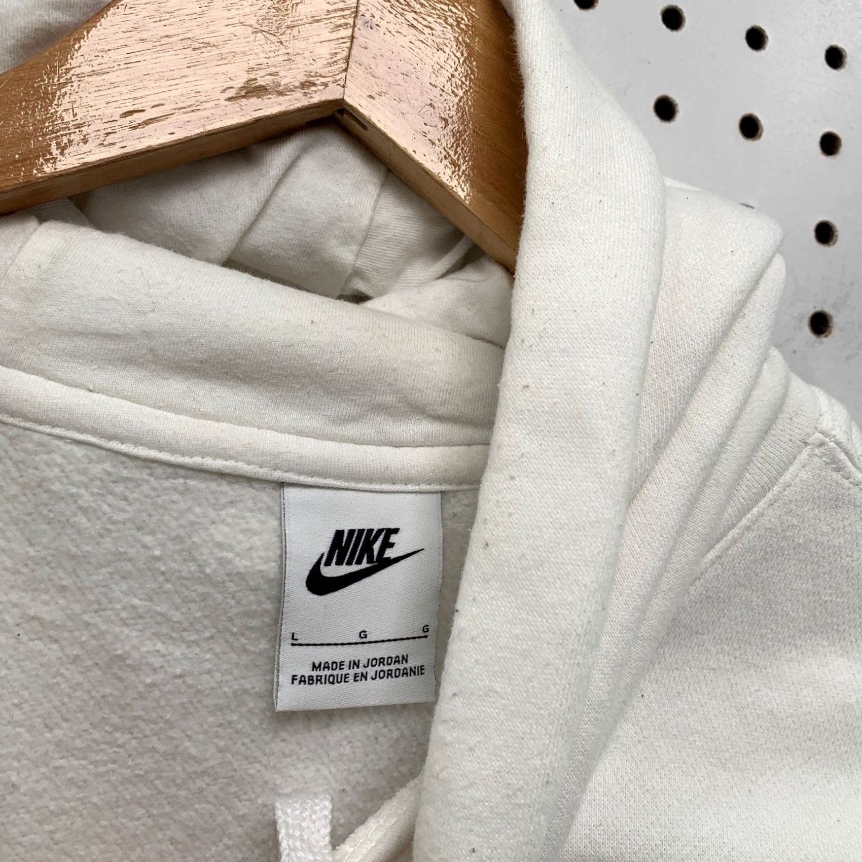 Nike Nike Essential Hoodie Sweatshirt Mens Large White Fleece Hooded Swoosh Pullover Size US L / EU 52-54 / 3 - 3 Thumbnail