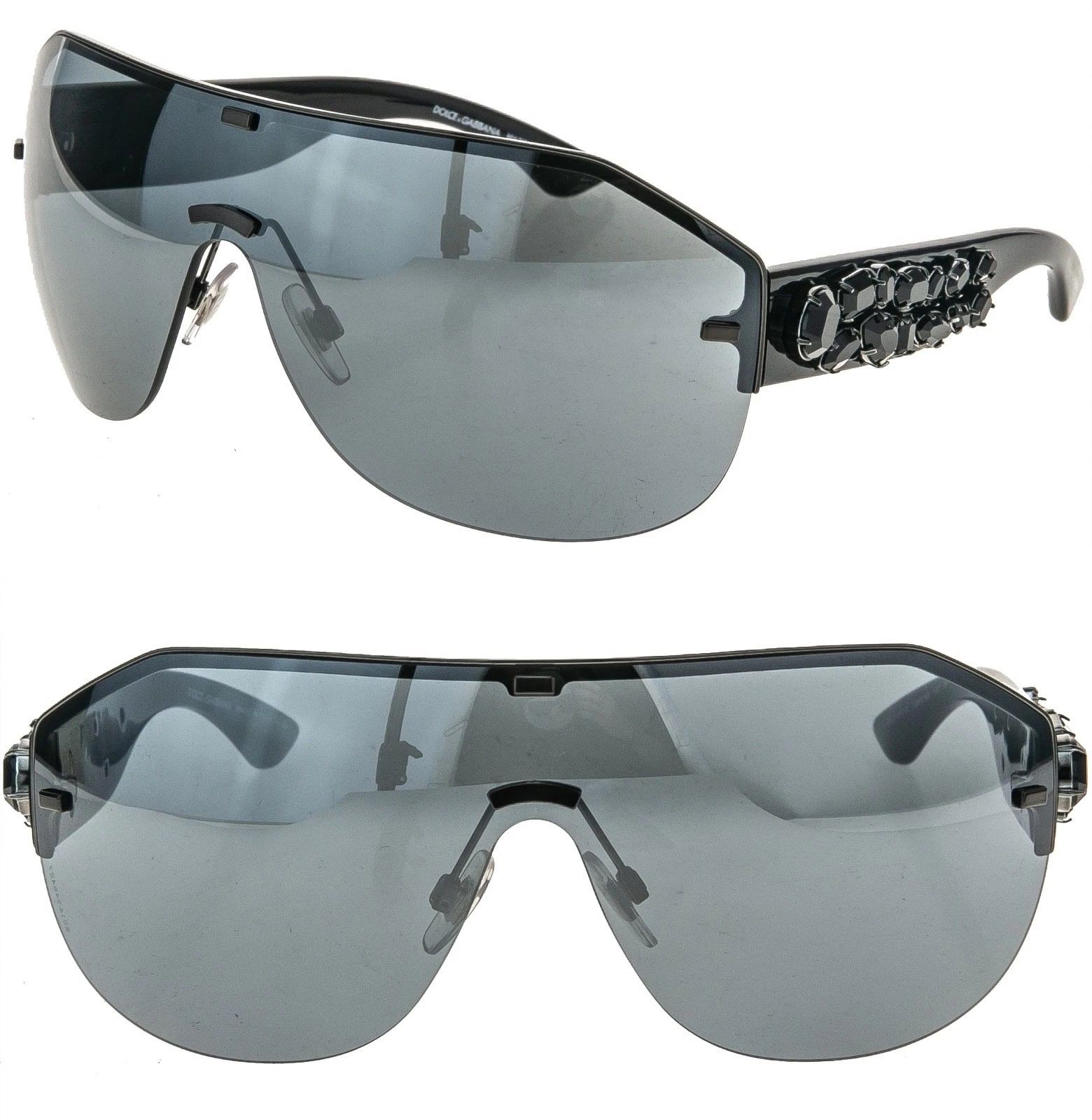 Dolce & Gabbana Dolce & Gabbana DG2150B 2150 Black Jewel Wrap Mask Mirrored Size ONE SIZE - 1 Thumbnail