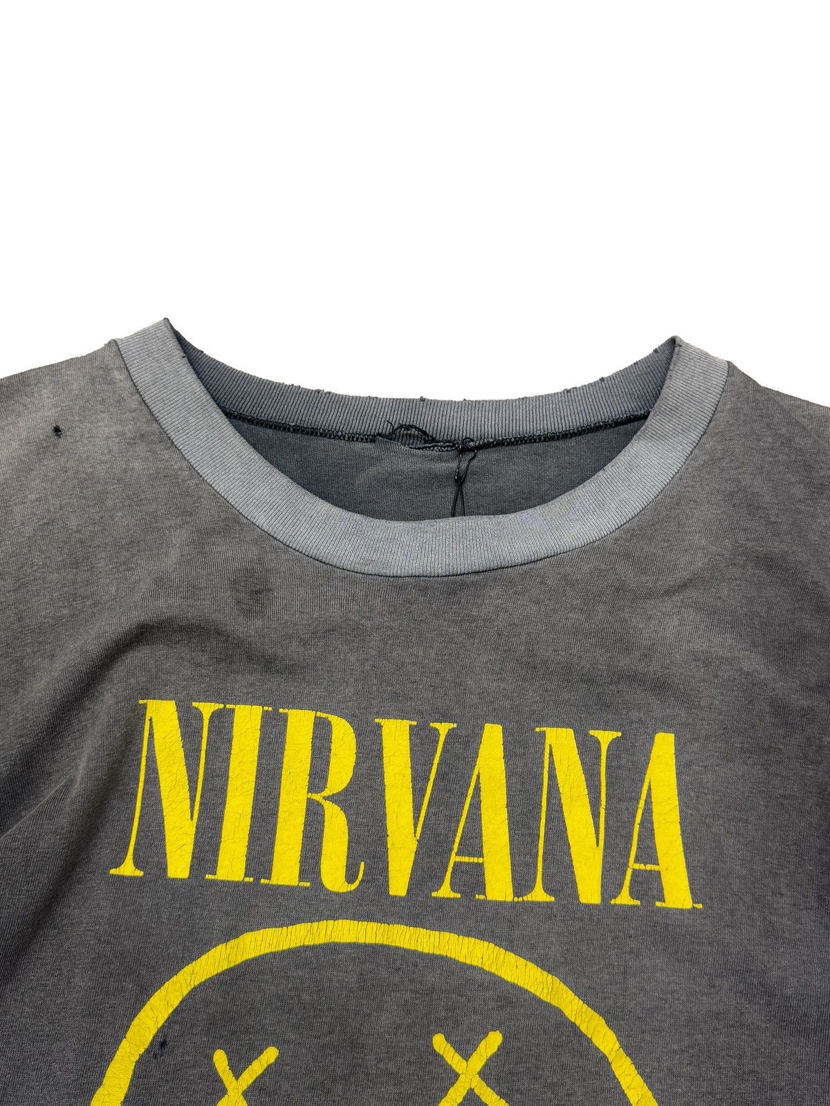 Band Tees × Designer × Vintage SMOKED 1992 Nirvana “Smiley” Nevermind Grunge Band T-Shirt Size US XL / EU 56 / 4 - 5 Thumbnail