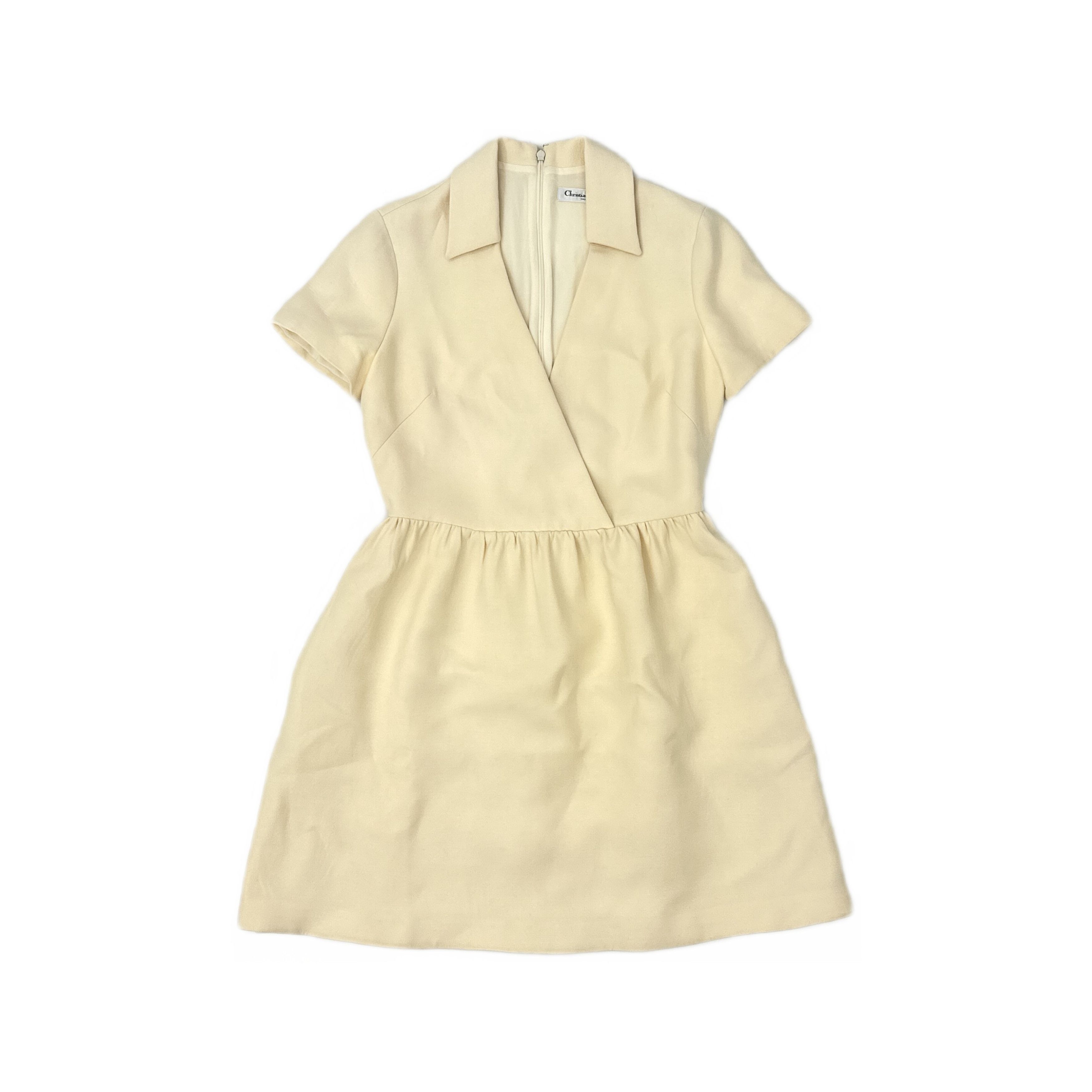 Dior Christian Dior Wool Silk Mini Dress Beige Size 38 Size S / US 4 / IT 40 - 1 Thumbnail