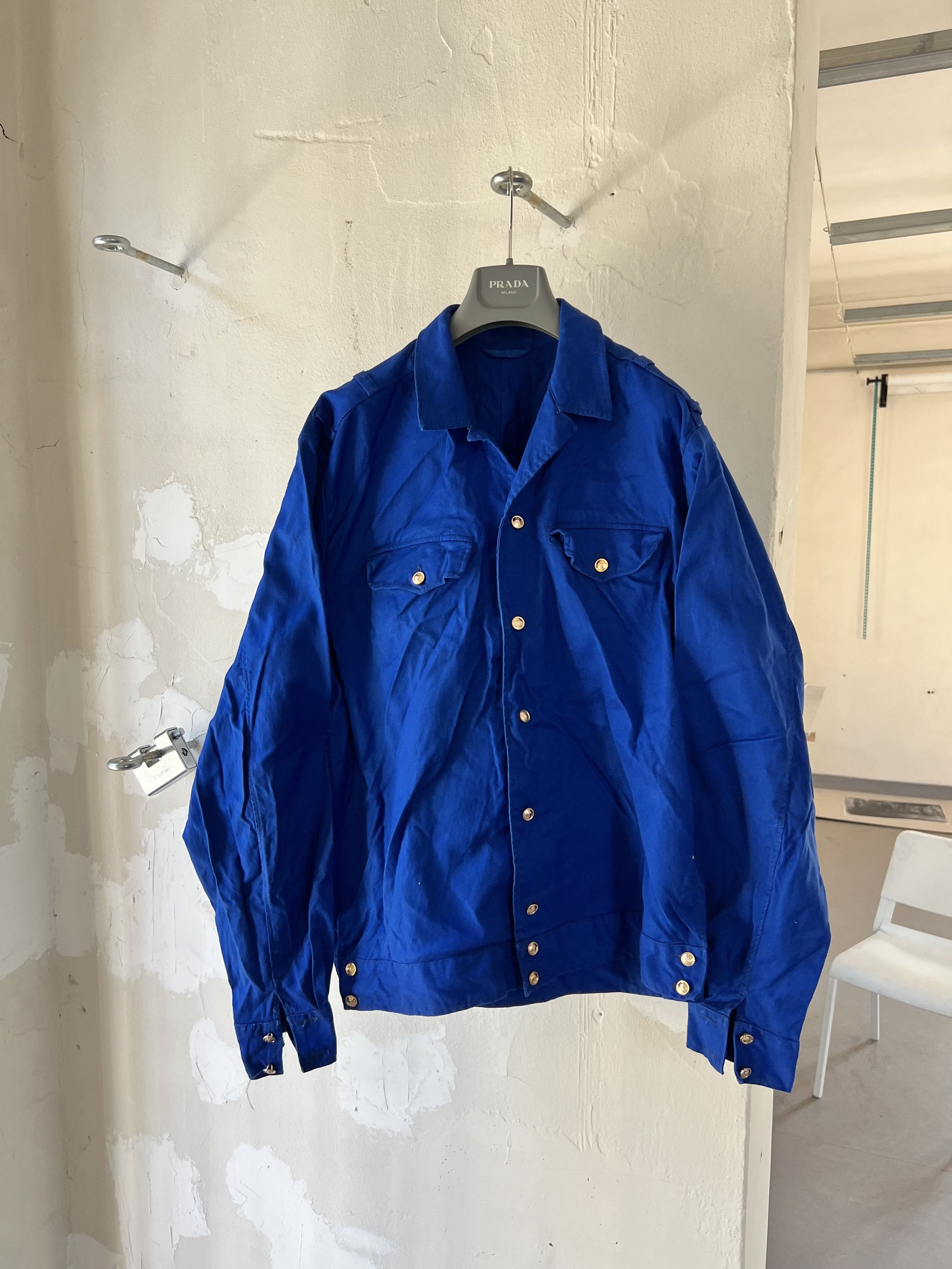 Vintage Retro 1960s 70s Indigo Button Sea Navy USA Shirt Jacket Size US M / EU 48-50 / 2 - 1 Thumbnail