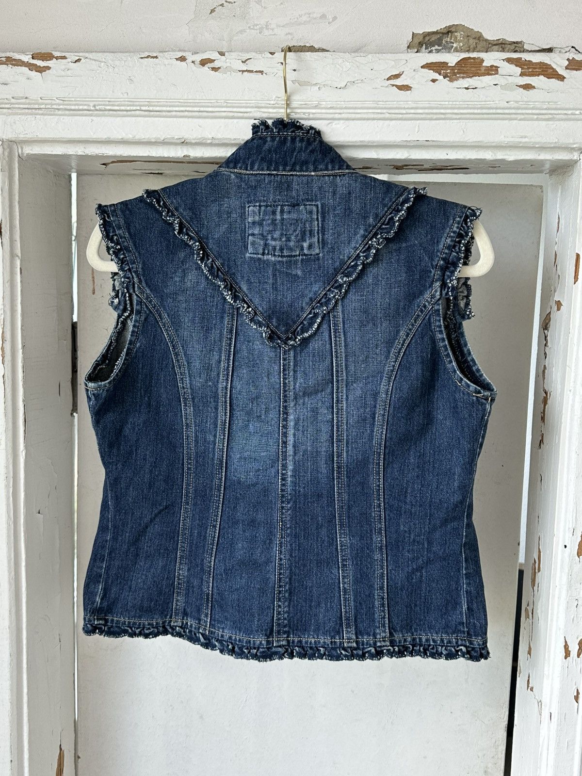 If Six Was Nine Vintage Denim Blue Distressed Vest Size S / US 4 / IT 40 - 5 Thumbnail