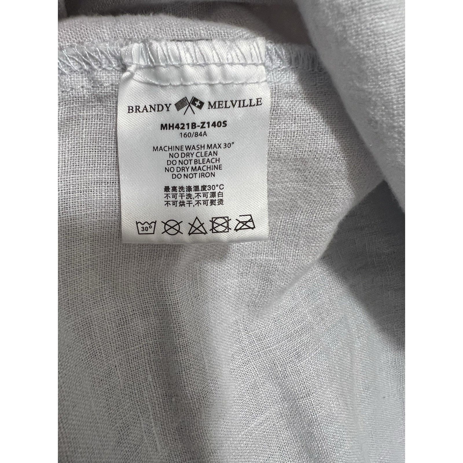 Brandy Melville Brandy Melville Edith Y2K Light Blue White Linen XS A003126 Size XS / US 0-2 / IT 36-38 - 6 Thumbnail