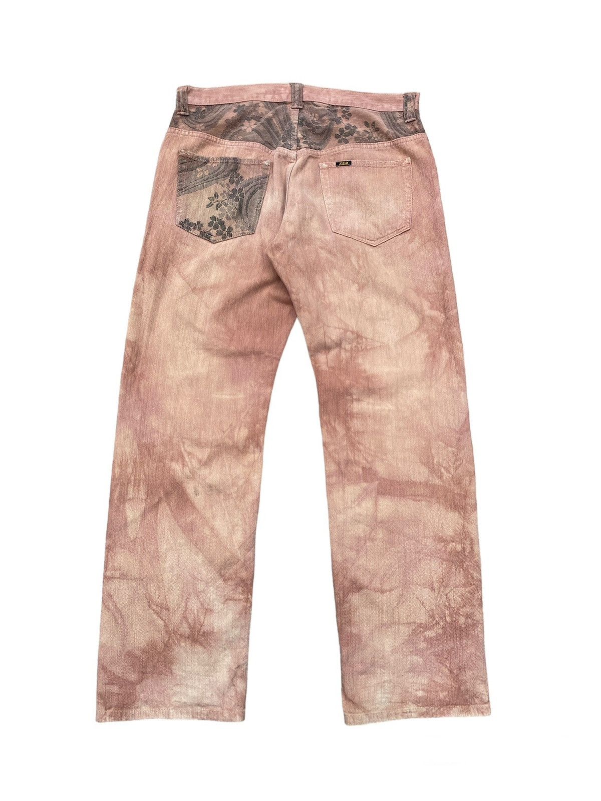 Japanese Brand 1990s - Zen Kyoto Traditional Japan Motif Washed Denim Size US 34 / EU 50 - 2 Thumbnail