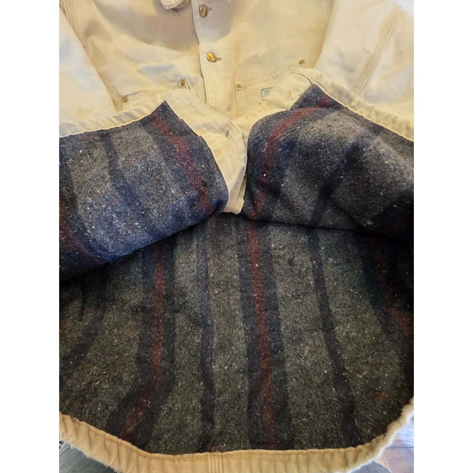 vintage Carhartt blanket-lined duck canvas chore coat