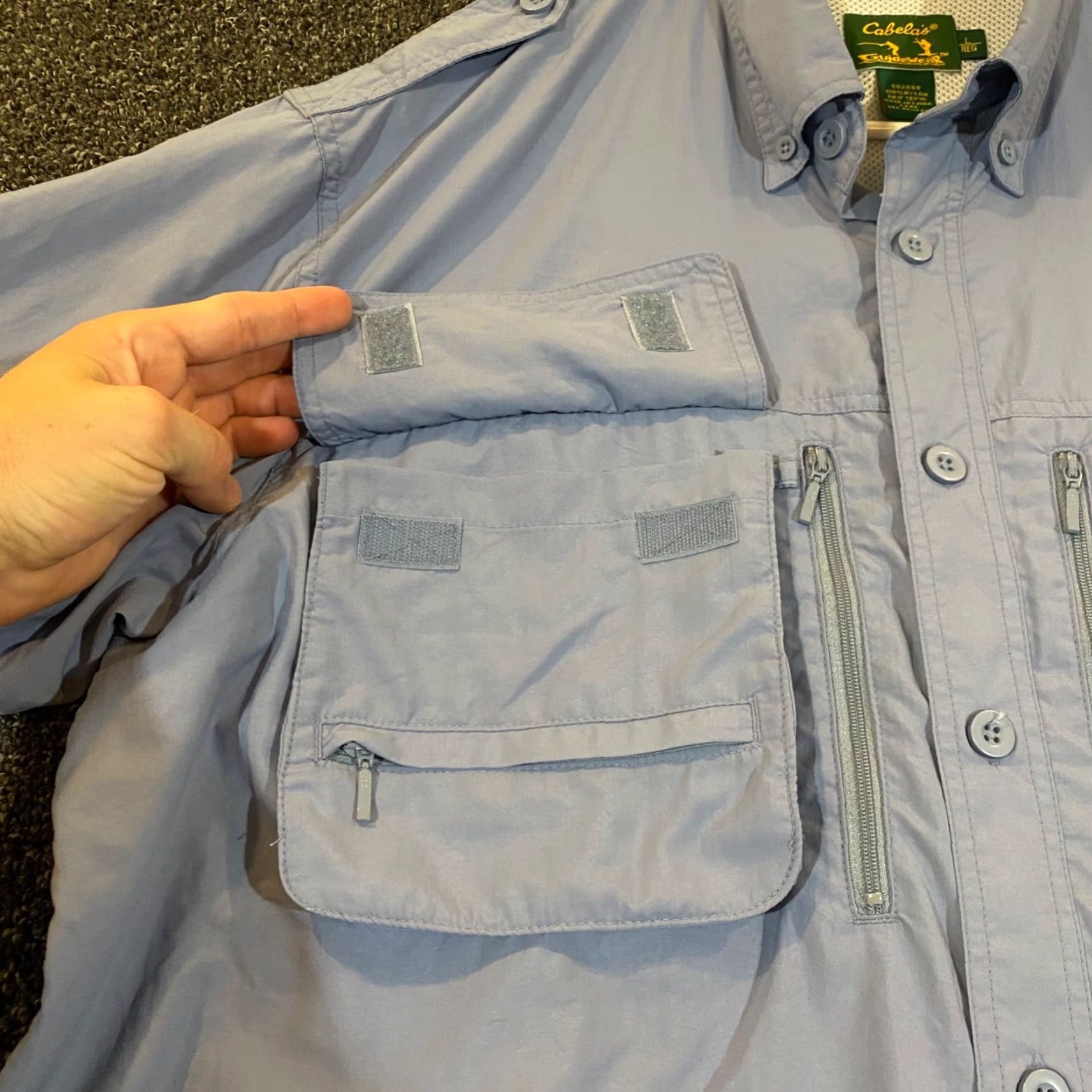 Tommy Bahama Cabelas Guidewear Shirt Mens Large Blue Nylon Button Up Dress Top L/S Size US M / EU 48-50 / 2 - 5 Thumbnail