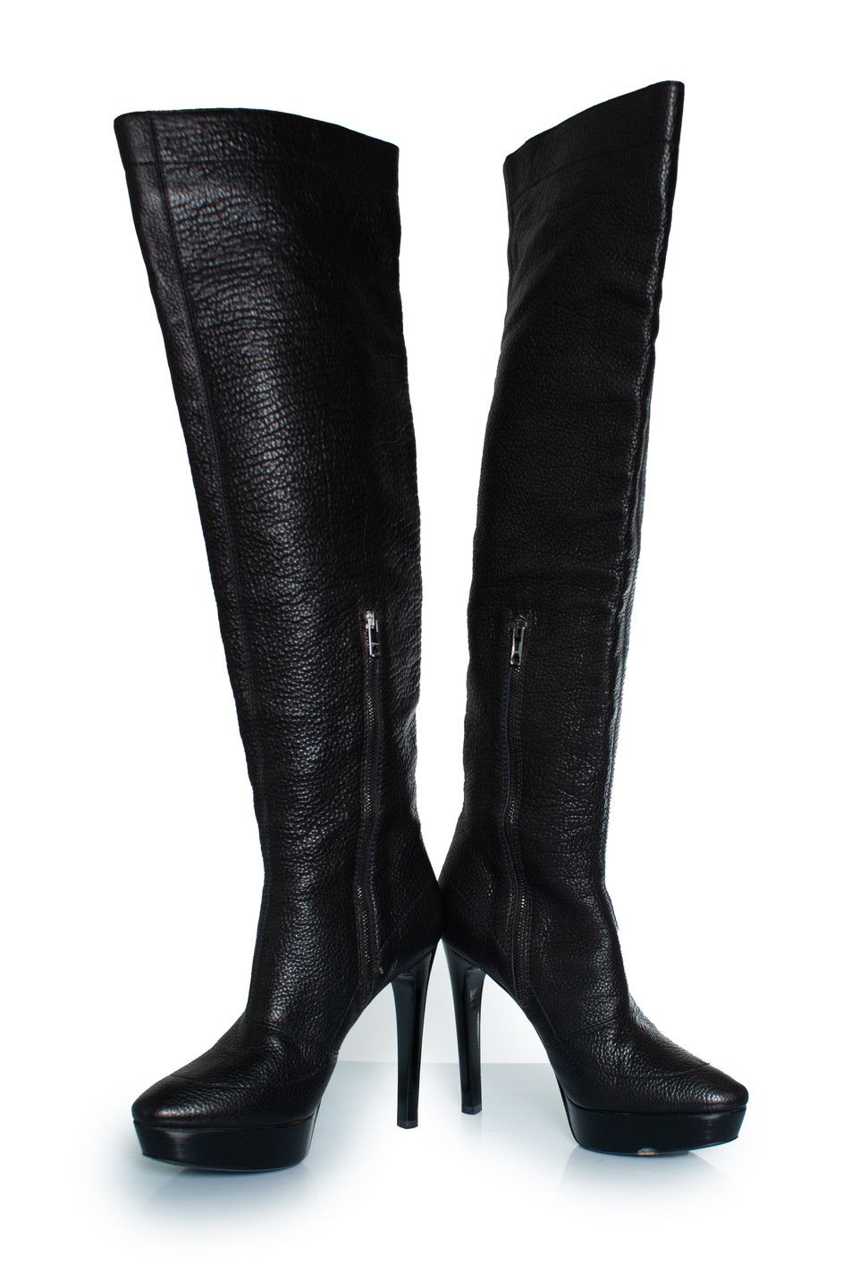 Burberry Burberry, black leather over knee platform boots Size US 9.5 / IT 39.5 - 6 Thumbnail