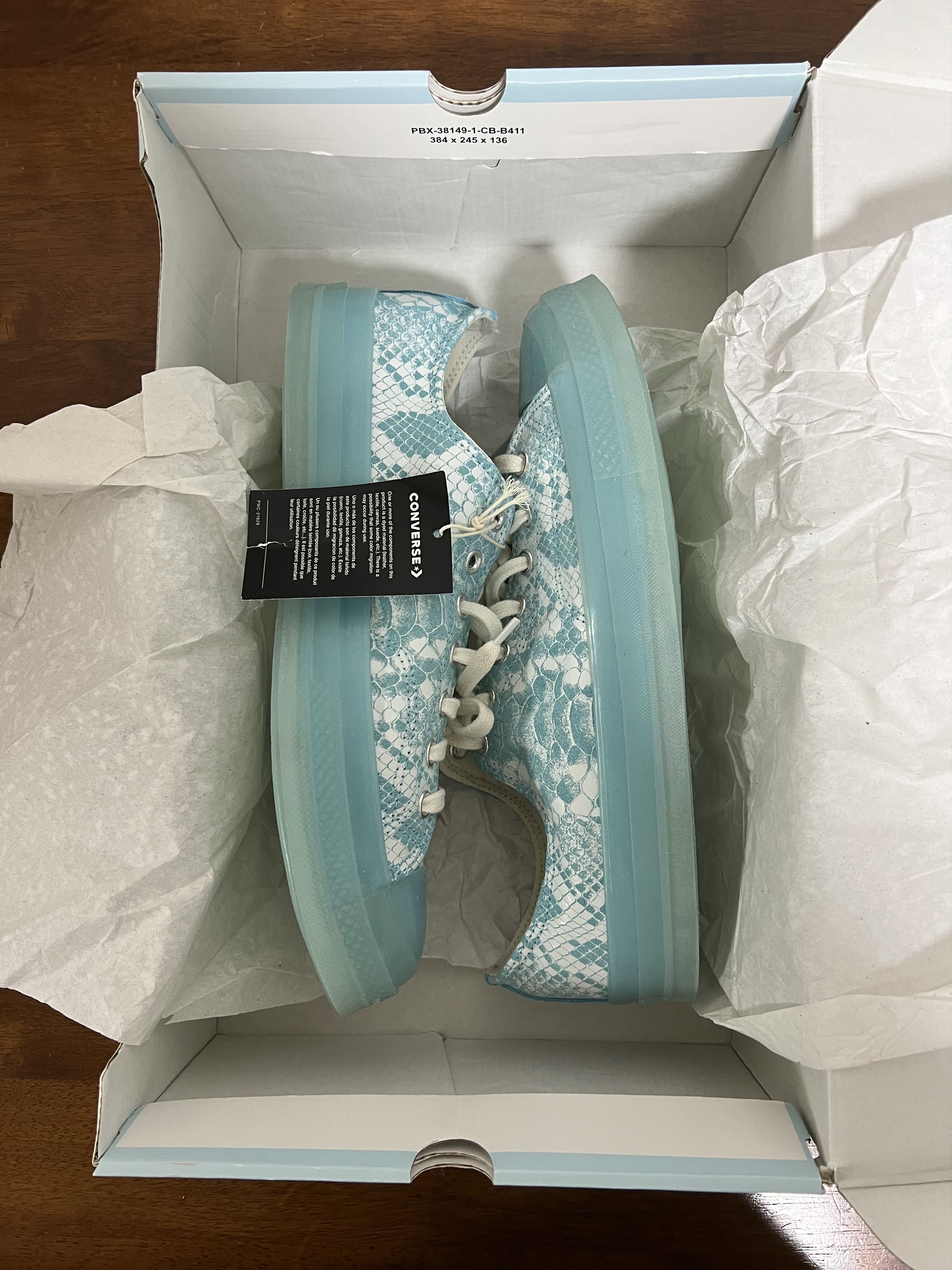 Converse 💚 2022 Golf Wang x Converse "Blue Python" Chuck 70 OX NEW Size US 11 / EU 44 - 15 Thumbnail