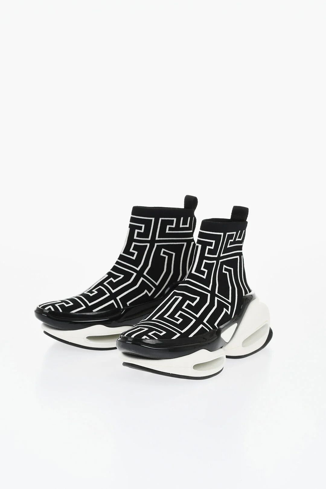 Balmain og1mm0326 Sock Hi-Top Sneakers in Black and White Size US 6 / IT 36 - 2 Thumbnail